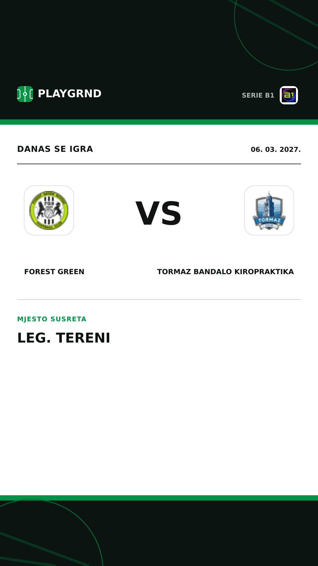 Instagram slika: Forest Green vs Tormaz Bandalo Kiropraktika