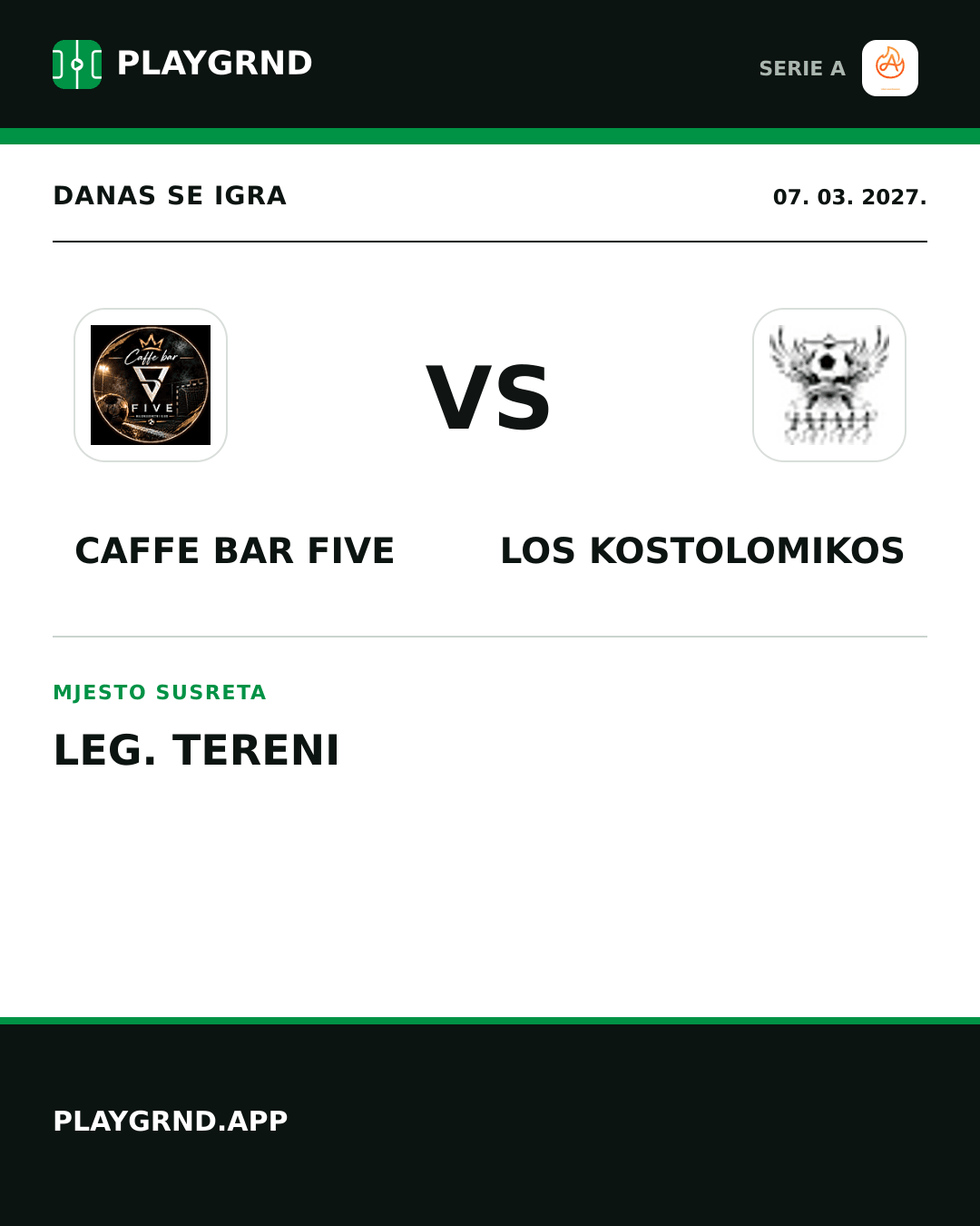 Instagram slika: Caffe Bar Five vs Los Kostolomikos