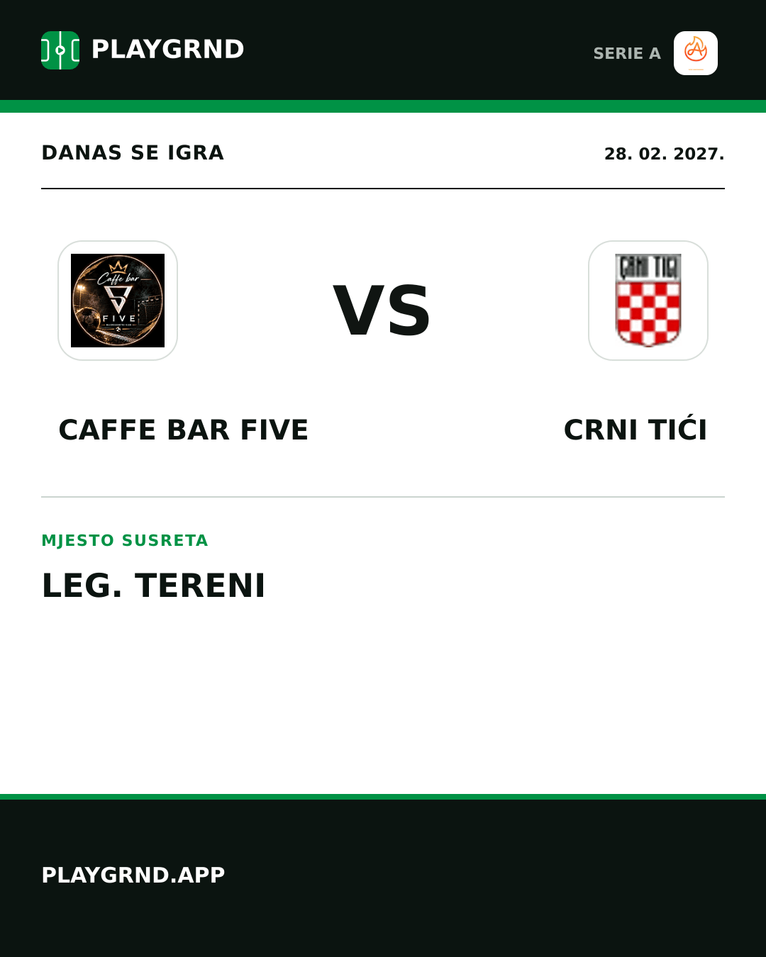 Instagram slika: Caffe Bar Five vs Crni Tići