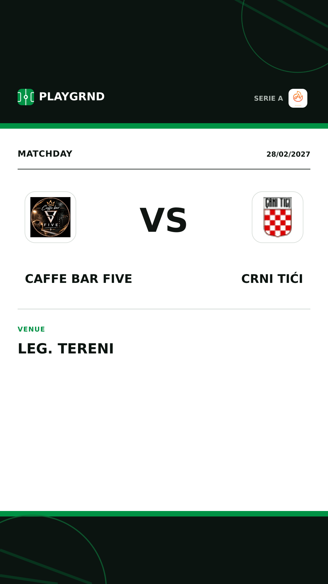 Instagram artwork: Caffe Bar Five vs Crni Tići