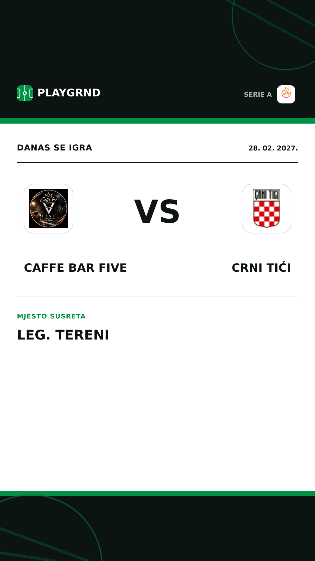 Instagram slika: Caffe Bar Five vs Crni Tići