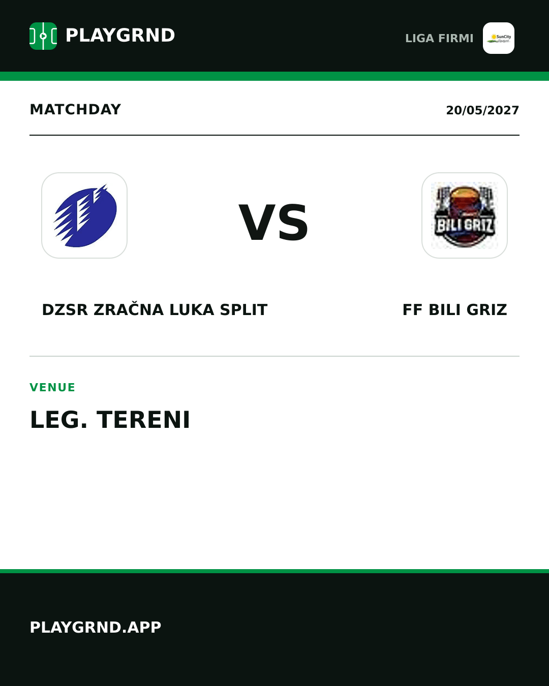 Instagram artwork: DZSR Zračna Luka Split vs FF Bili Griz