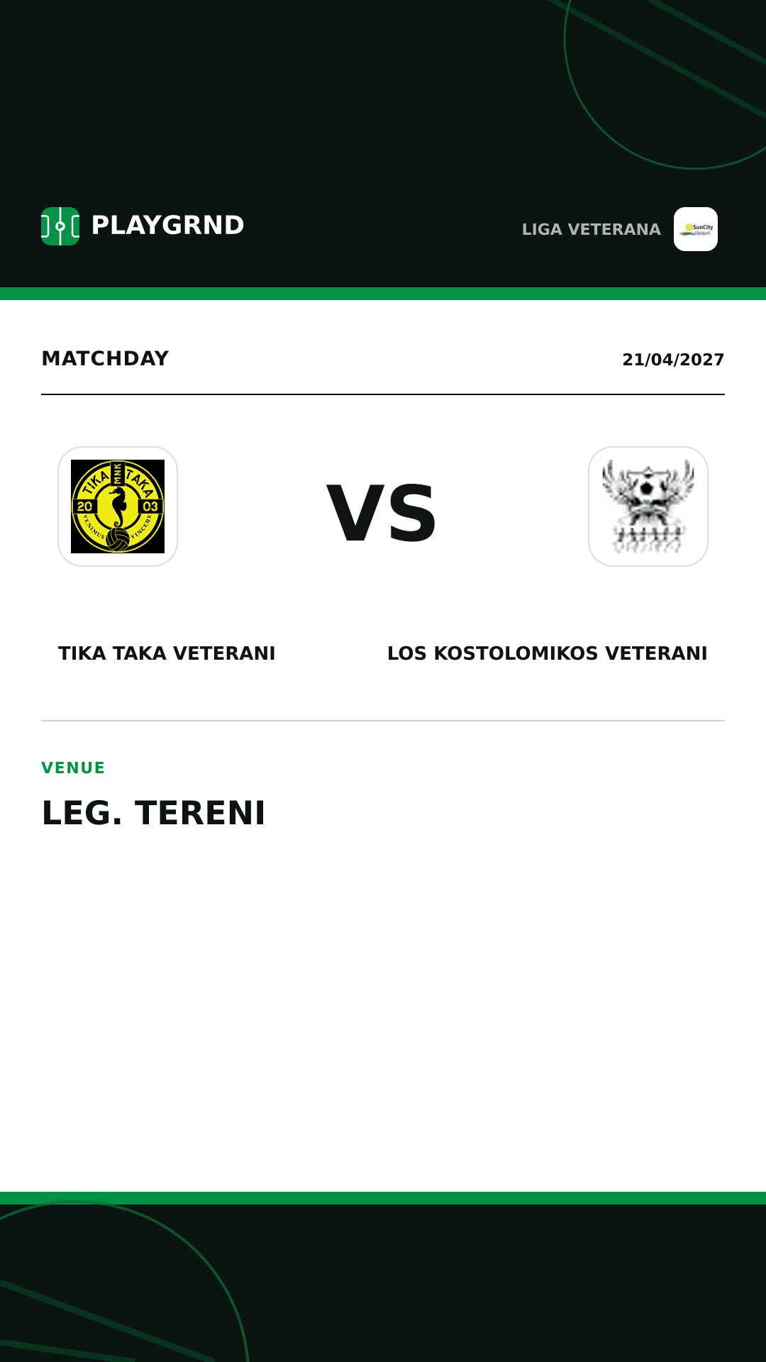 Instagram artwork: Tika Taka Veterani vs Los Kostolomikos Veterani
