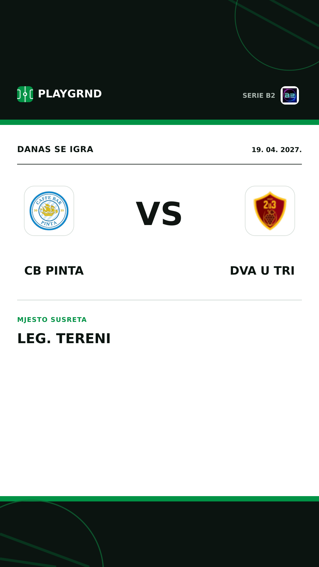 Instagram slika: CB Pinta vs Dva U Tri
