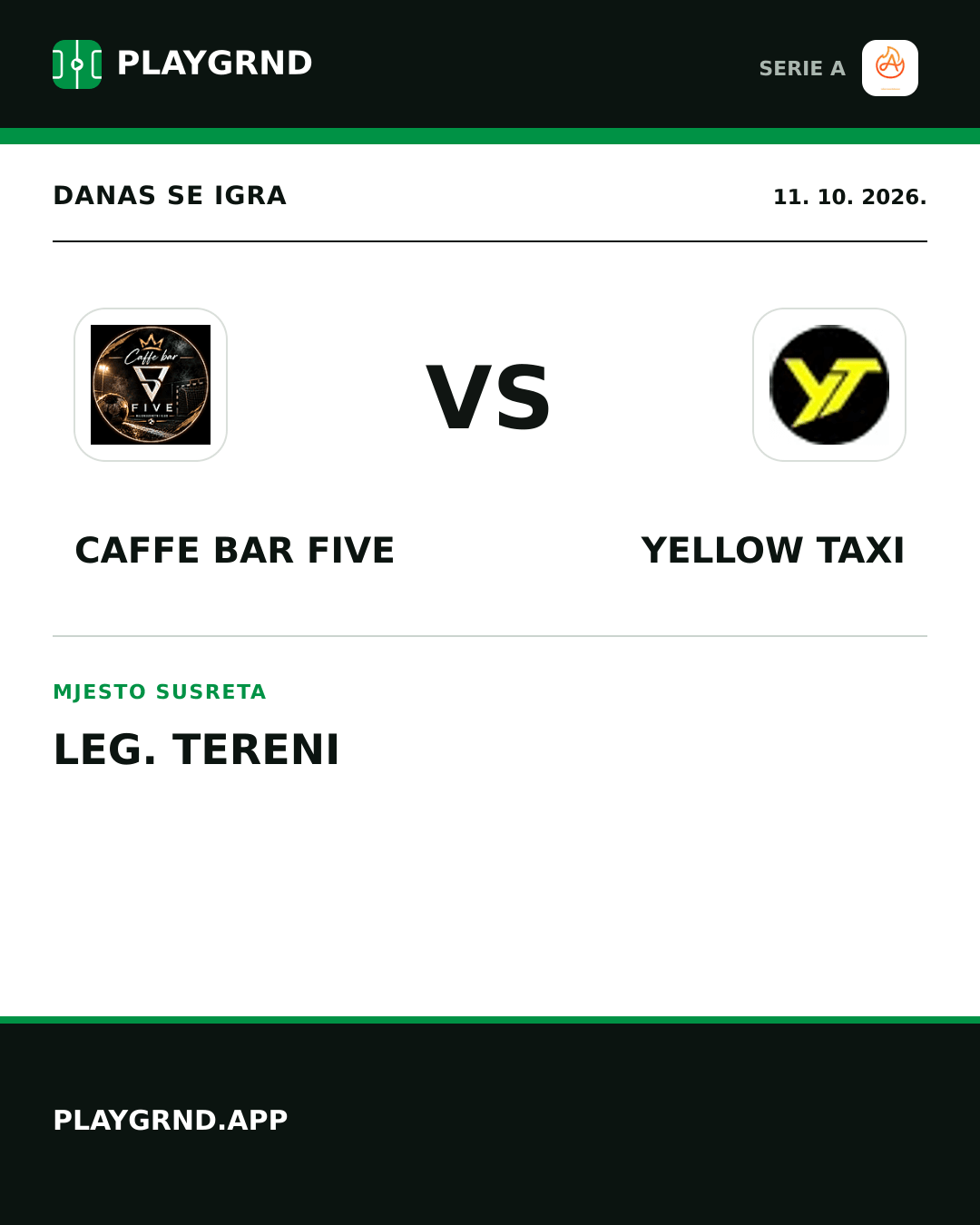 Instagram slika: Caffe Bar Five vs Yellow Taxi