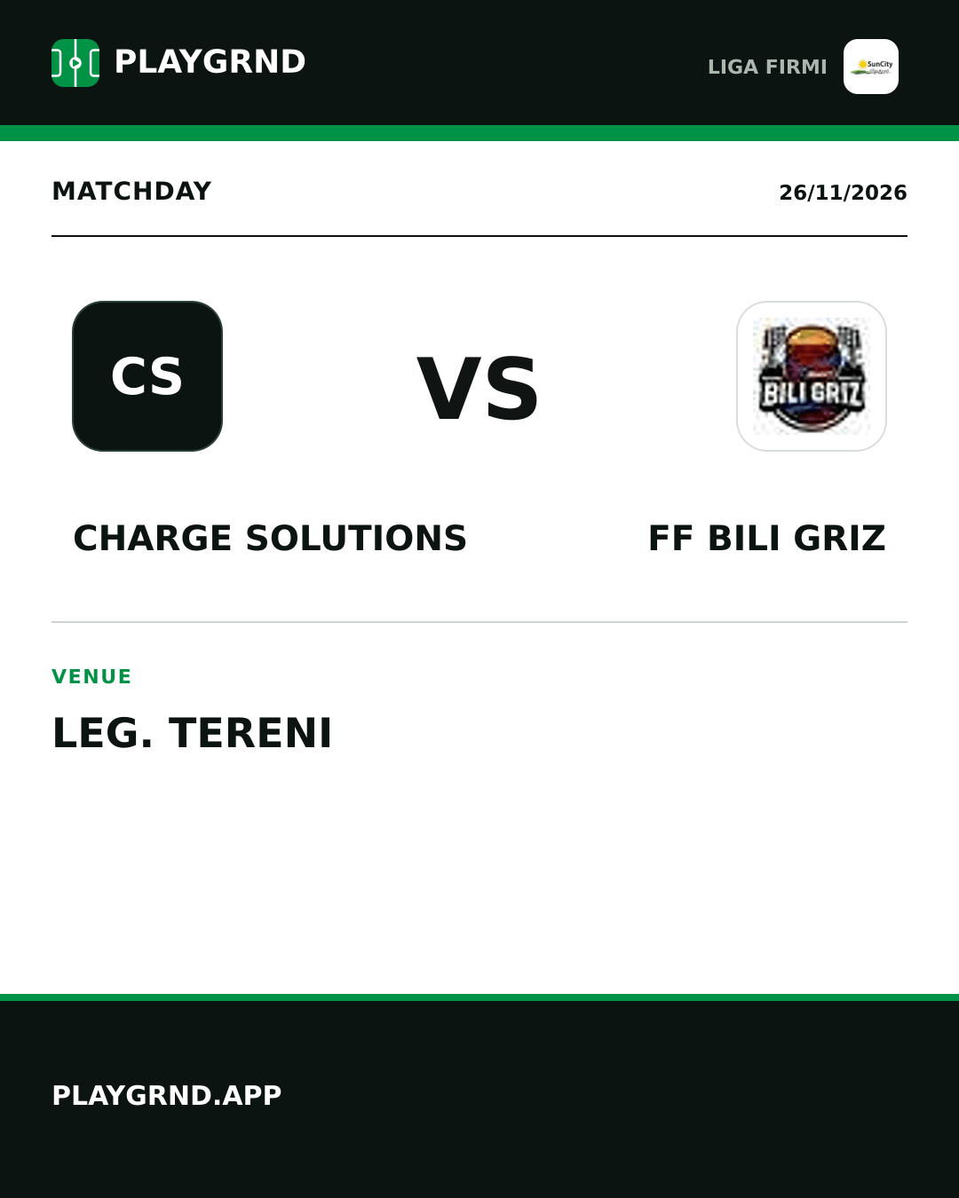 Instagram artwork: Charge Solutions vs FF Bili Griz