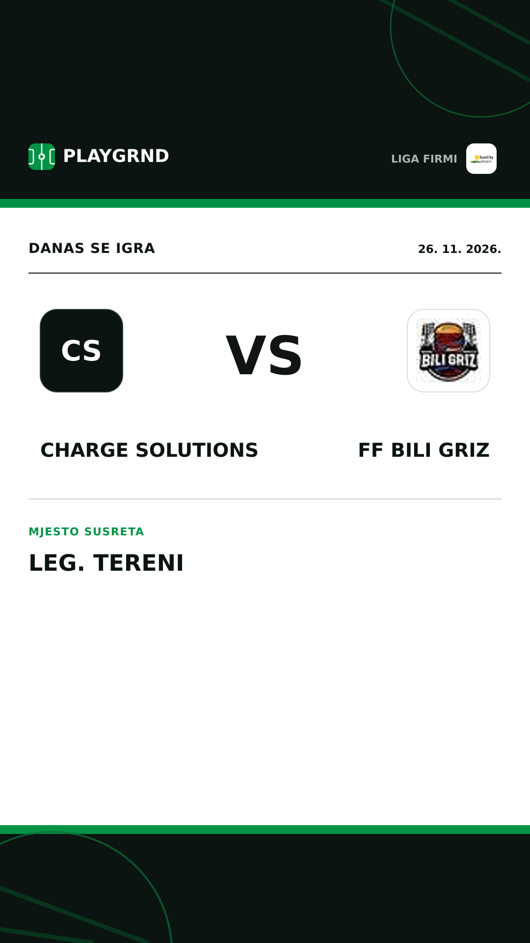 Instagram slika: Charge Solutions vs FF Bili Griz
