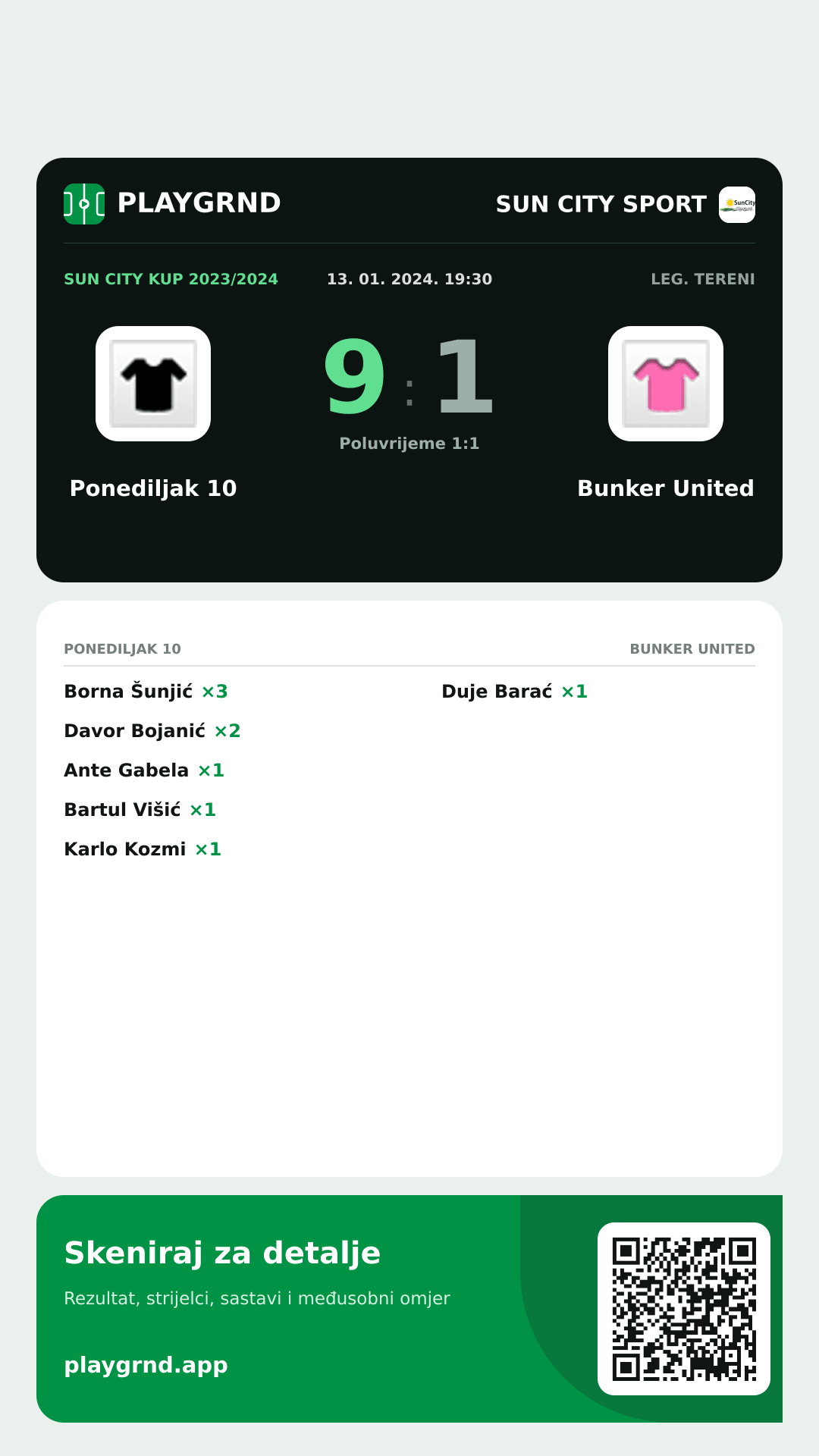 Story slika: Ponediljak 10 9:1 Bunker United