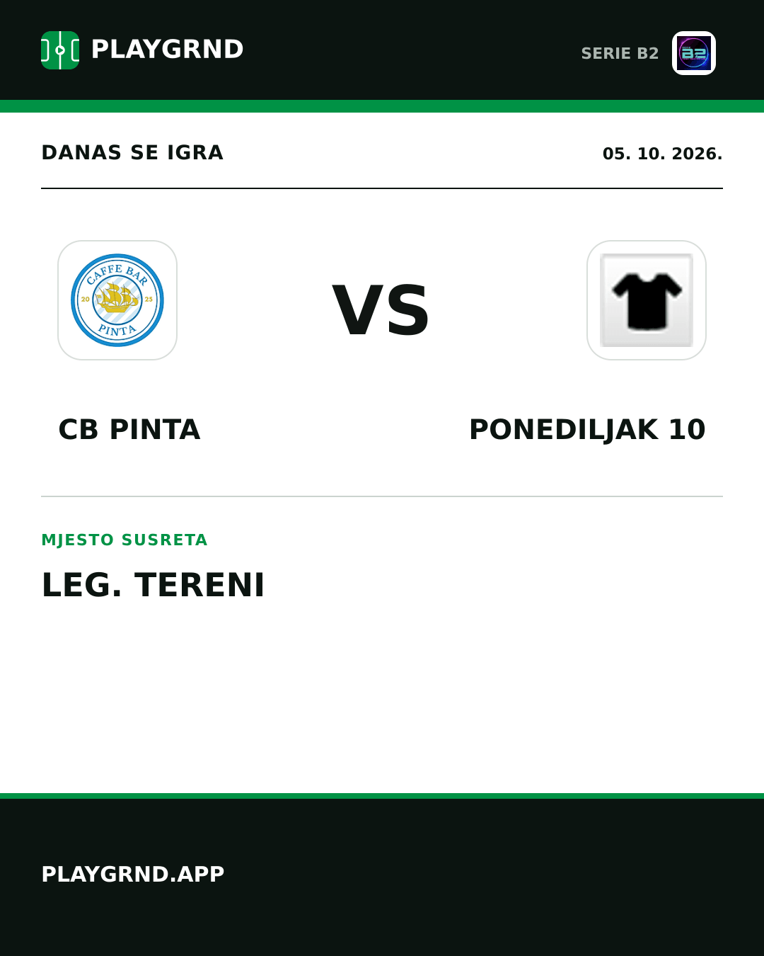 Instagram slika: CB Pinta vs Ponediljak 10