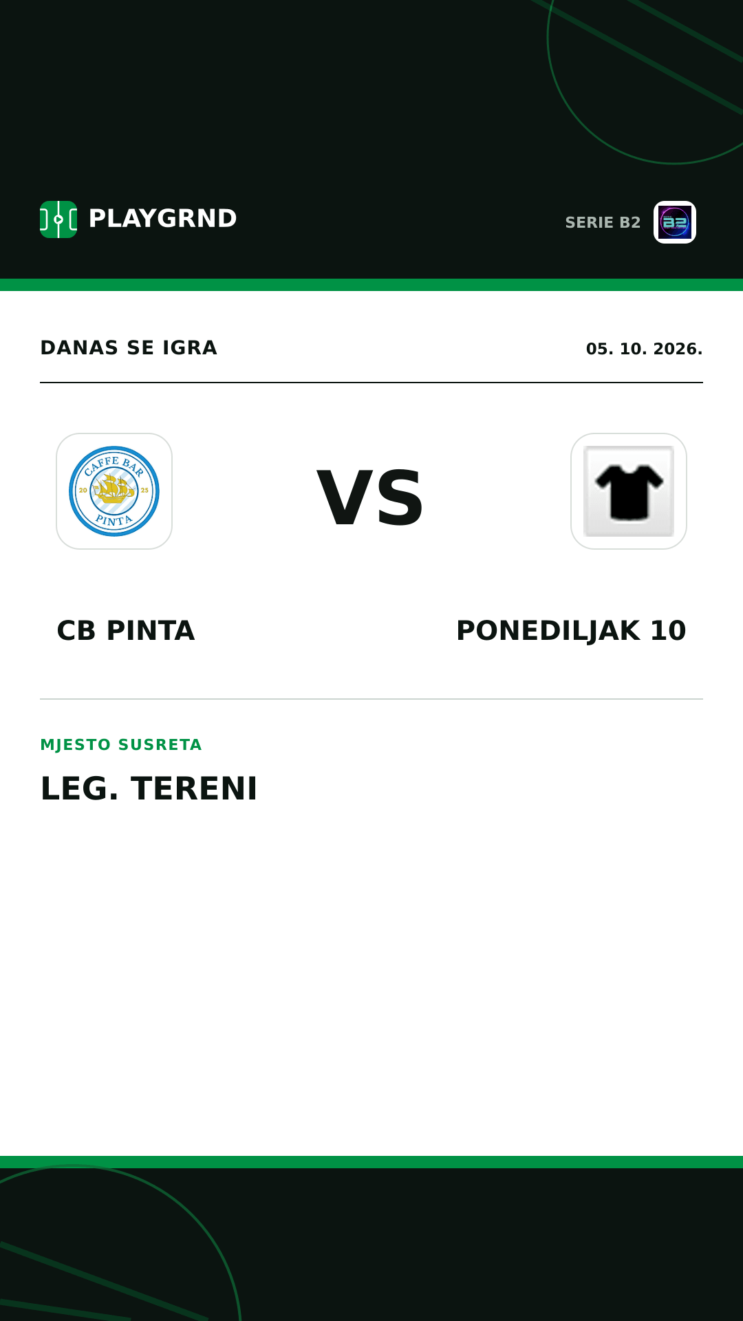 Instagram slika: CB Pinta vs Ponediljak 10