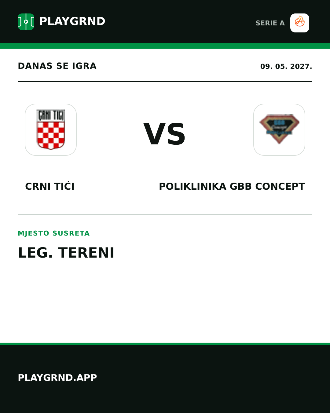 Instagram slika: Crni Tići vs Poliklinika Gbb Concept