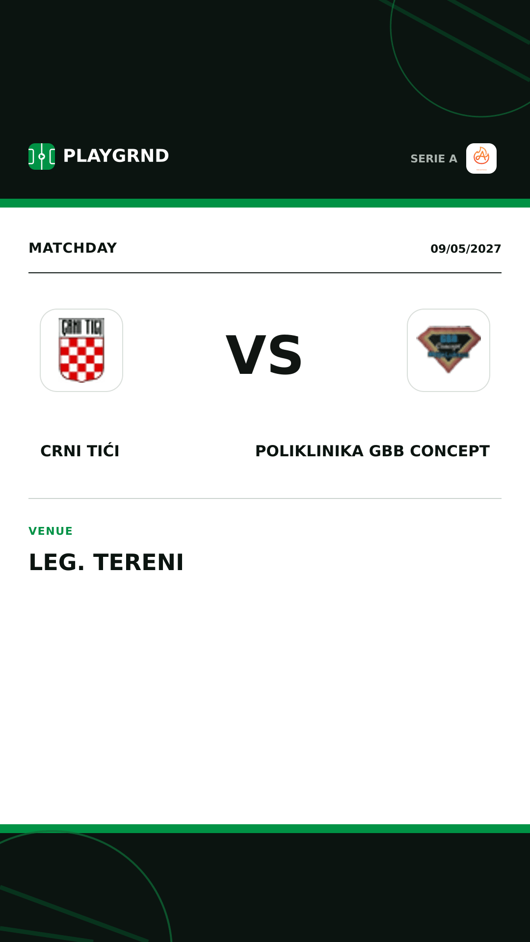 Instagram artwork: Crni Tići vs Poliklinika Gbb Concept