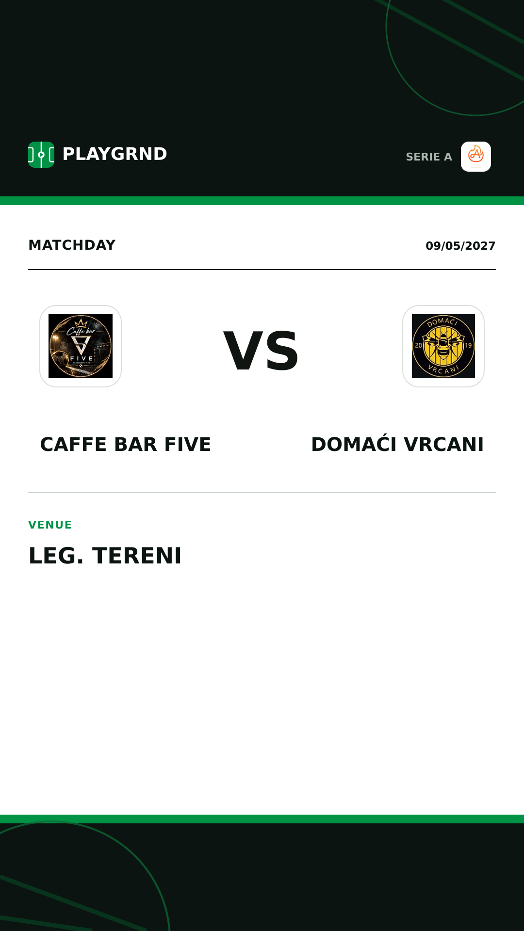 Instagram artwork: Caffe Bar Five vs Domaći Vrcani