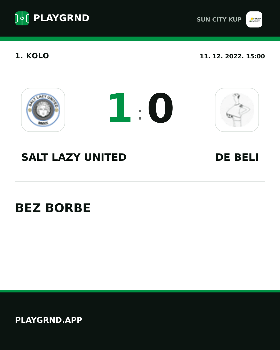 Instagram slika: Salt Lazy United 1:0 DE Beli
