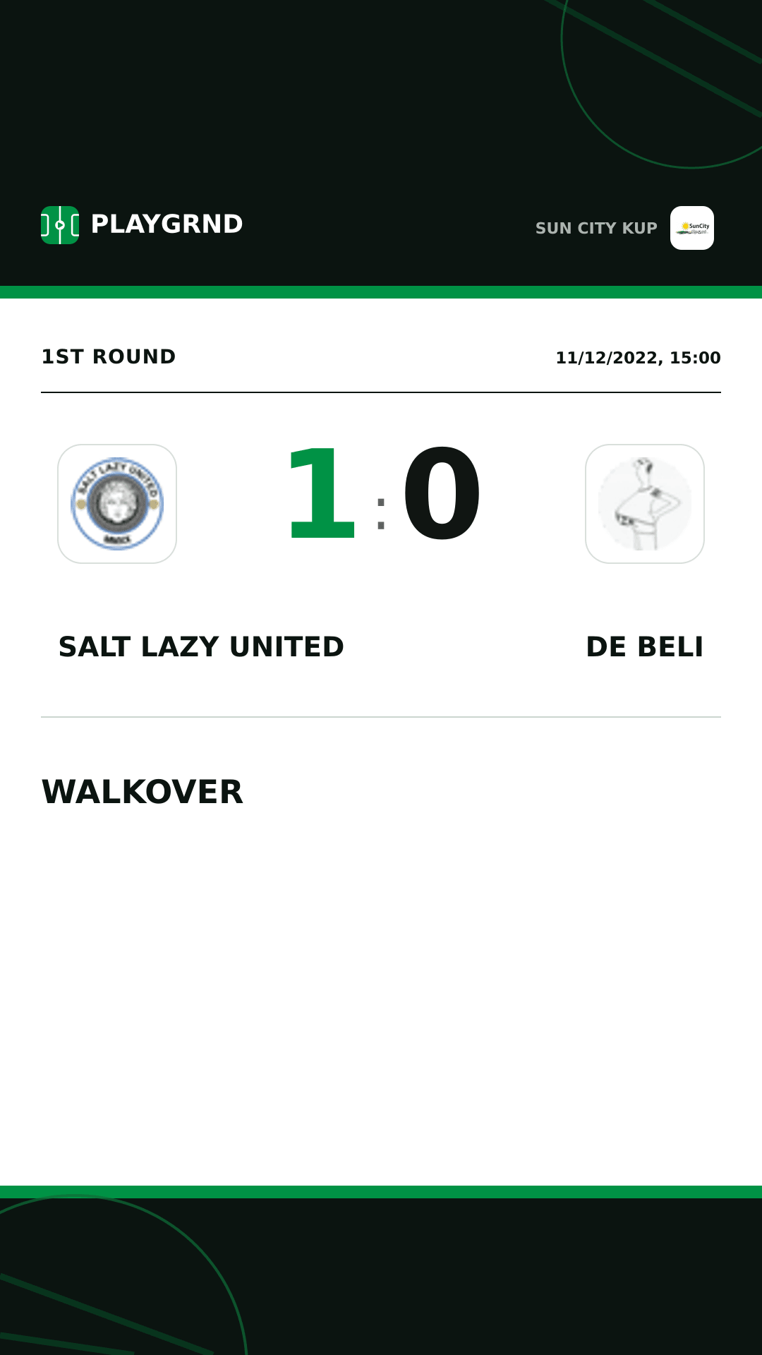 Instagram artwork: Salt Lazy United 1:0 DE Beli
