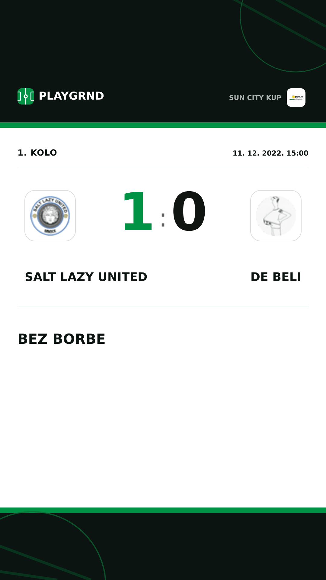 Instagram slika: Salt Lazy United 1:0 DE Beli