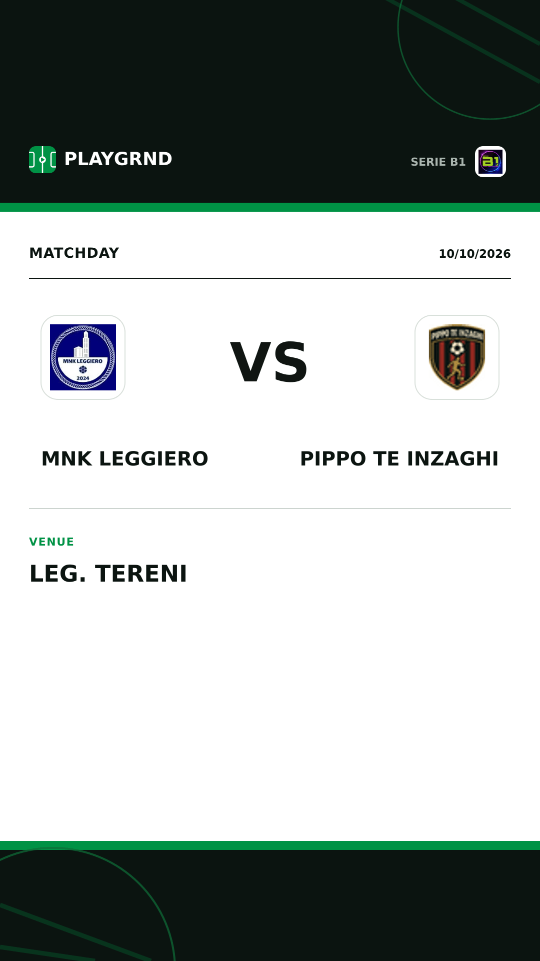 Instagram artwork: MNK Leggiero vs Pippo TE Inzaghi