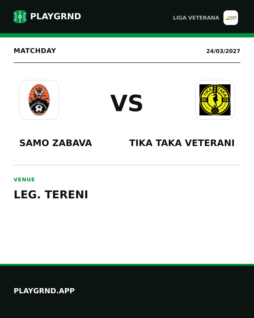 Instagram artwork: Samo Zabava vs Tika Taka Veterani