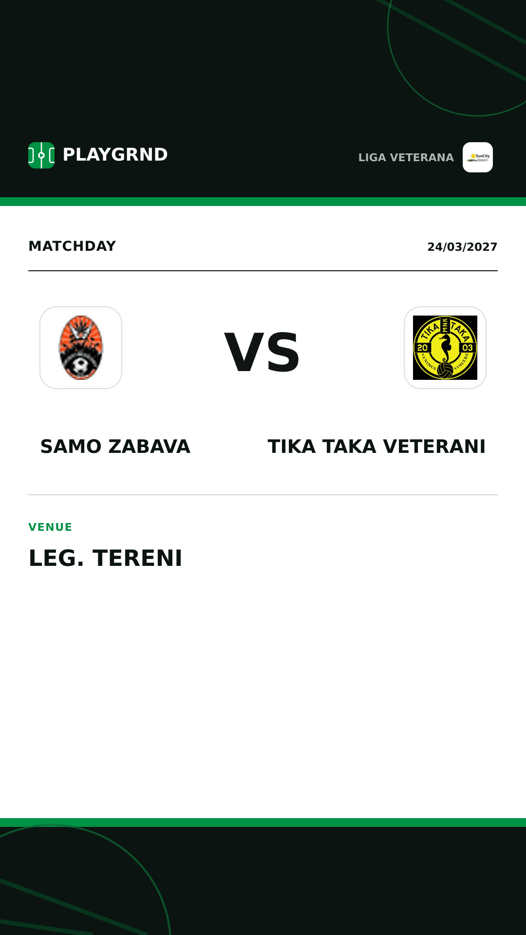 Instagram artwork: Samo Zabava vs Tika Taka Veterani