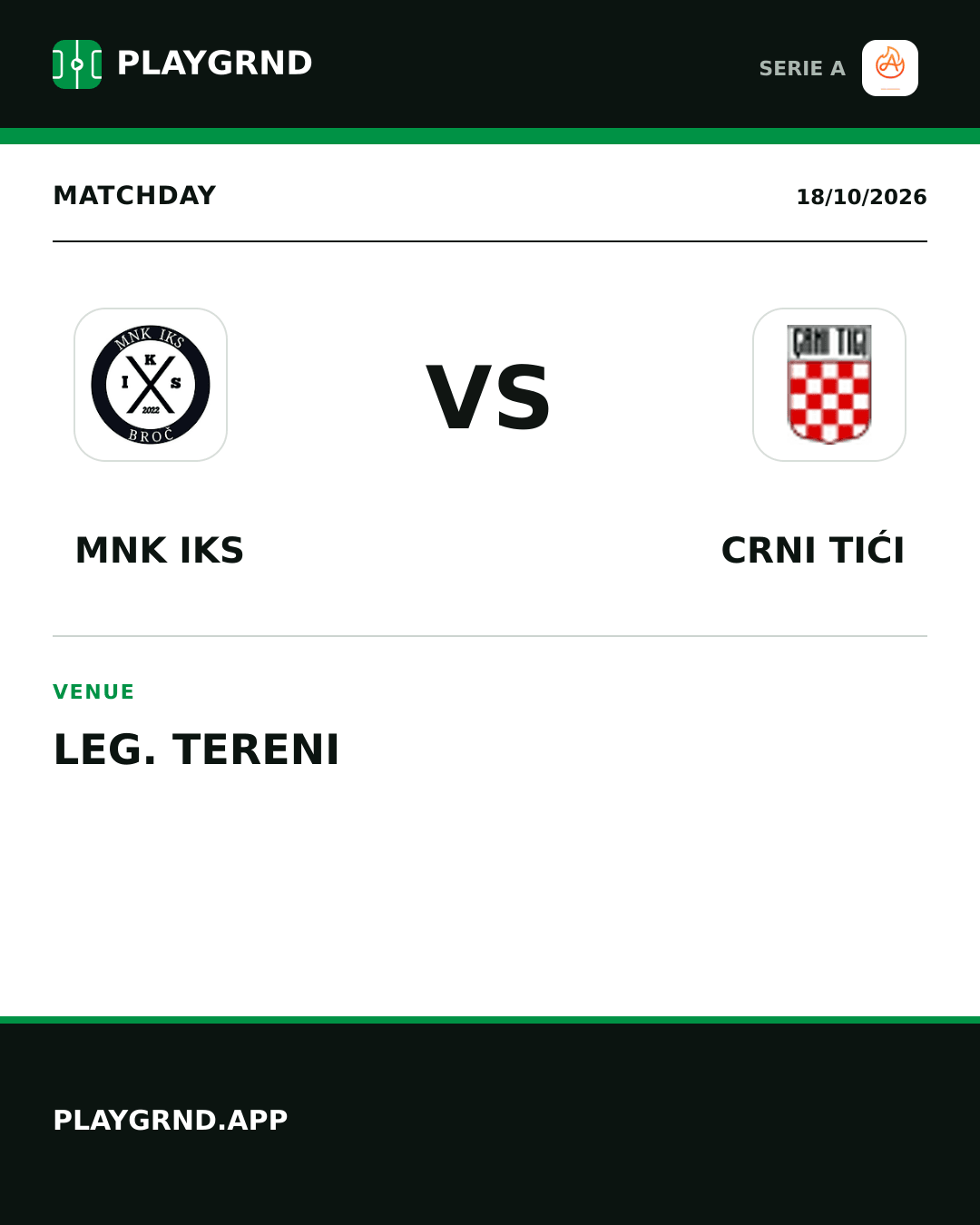 Instagram artwork: Alla Vittoria vs Crni Tići