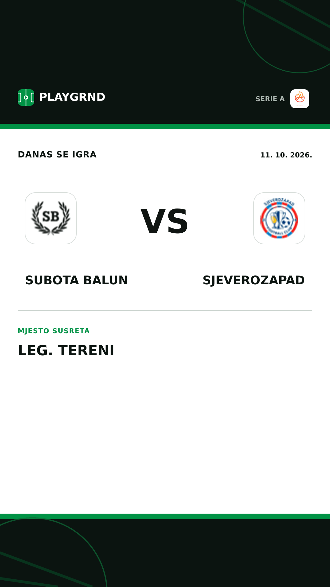 Instagram slika: Subota Balun vs Sjeverozapad