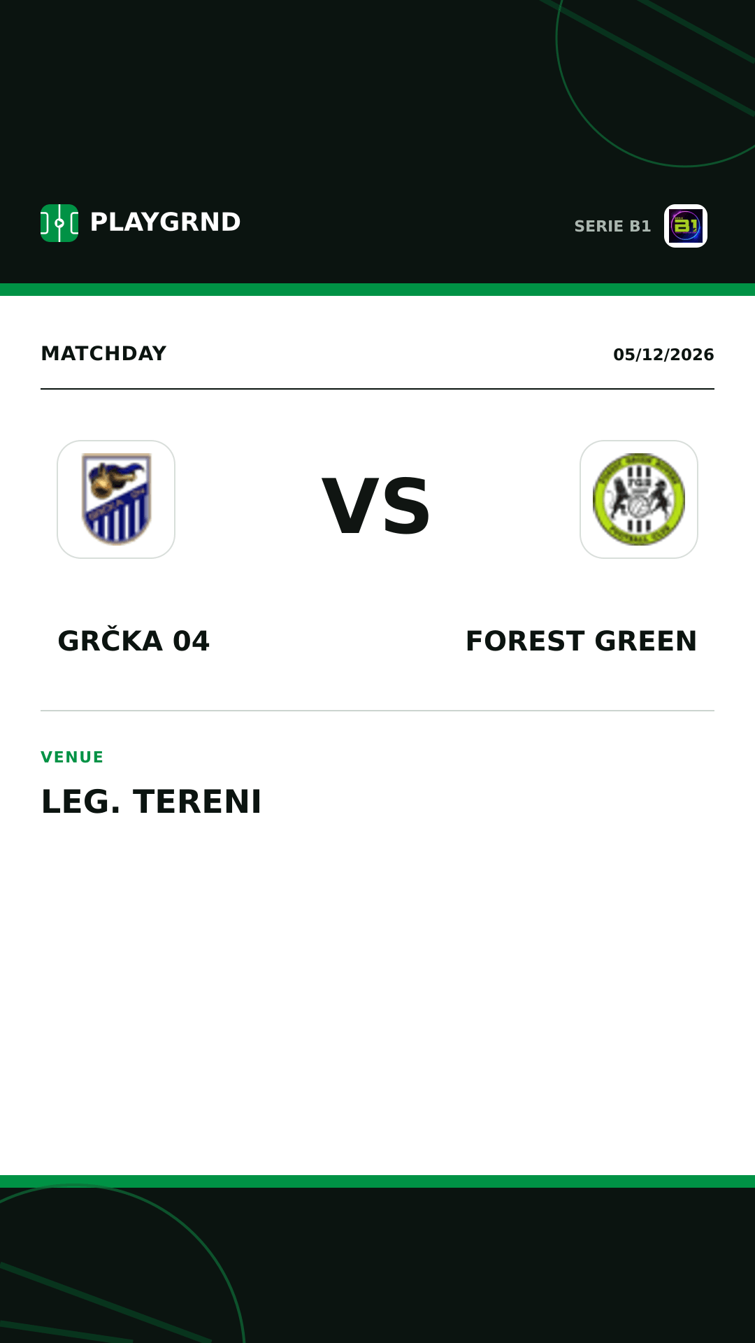 Instagram artwork: Grčka 04 vs Forest Green