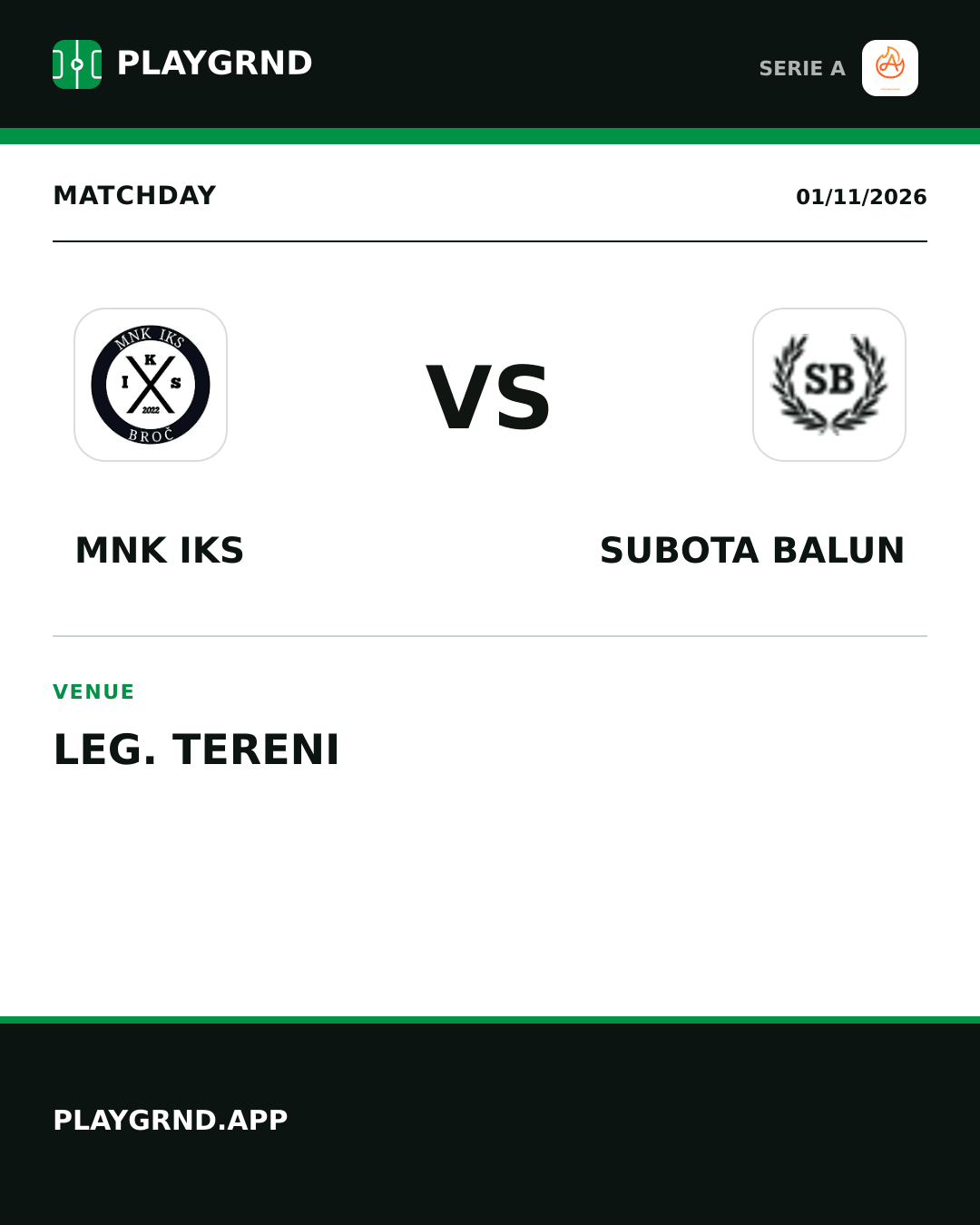 Instagram artwork: Alla Vittoria vs Subota Balun