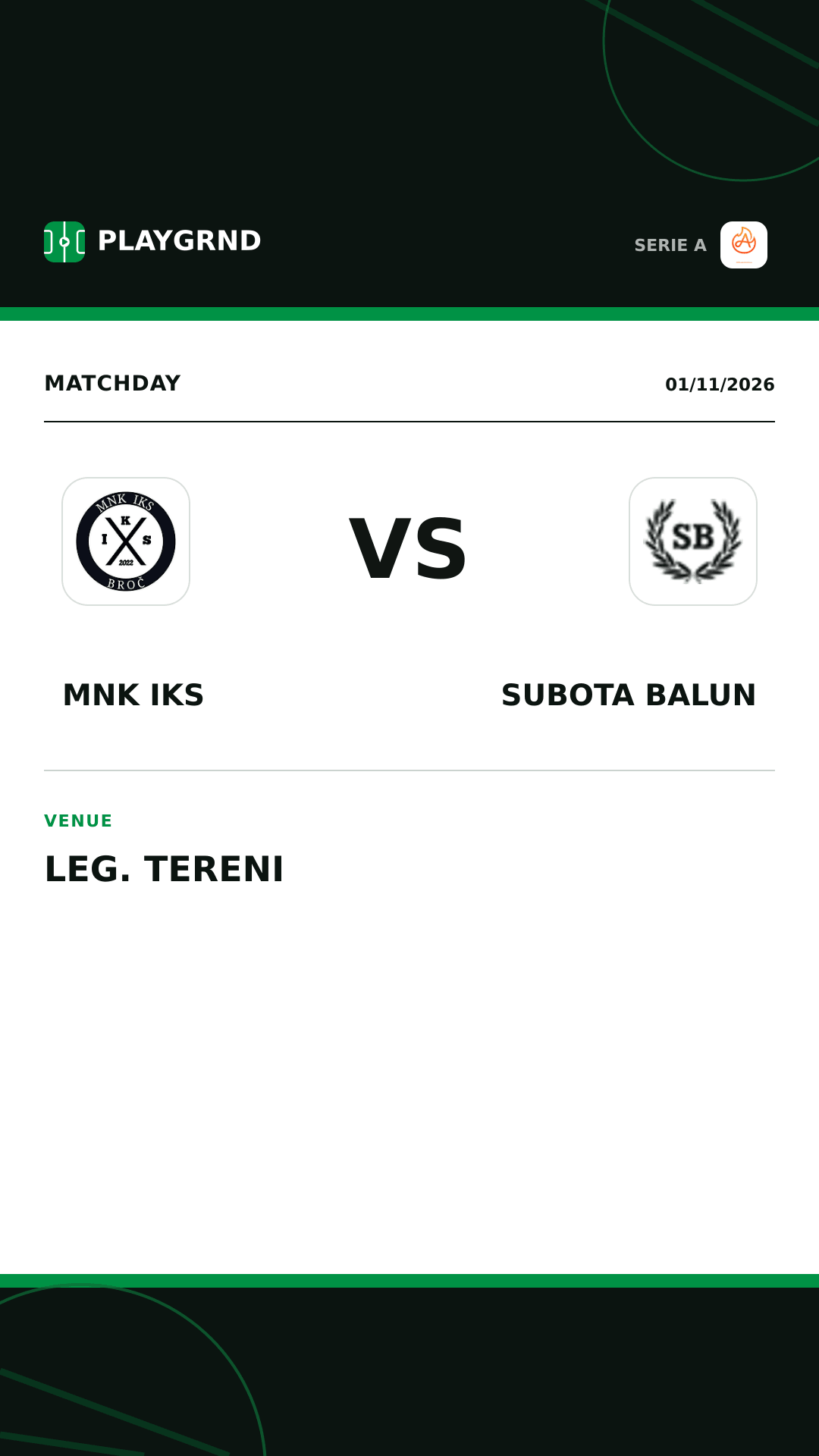 Instagram artwork: Alla Vittoria vs Subota Balun