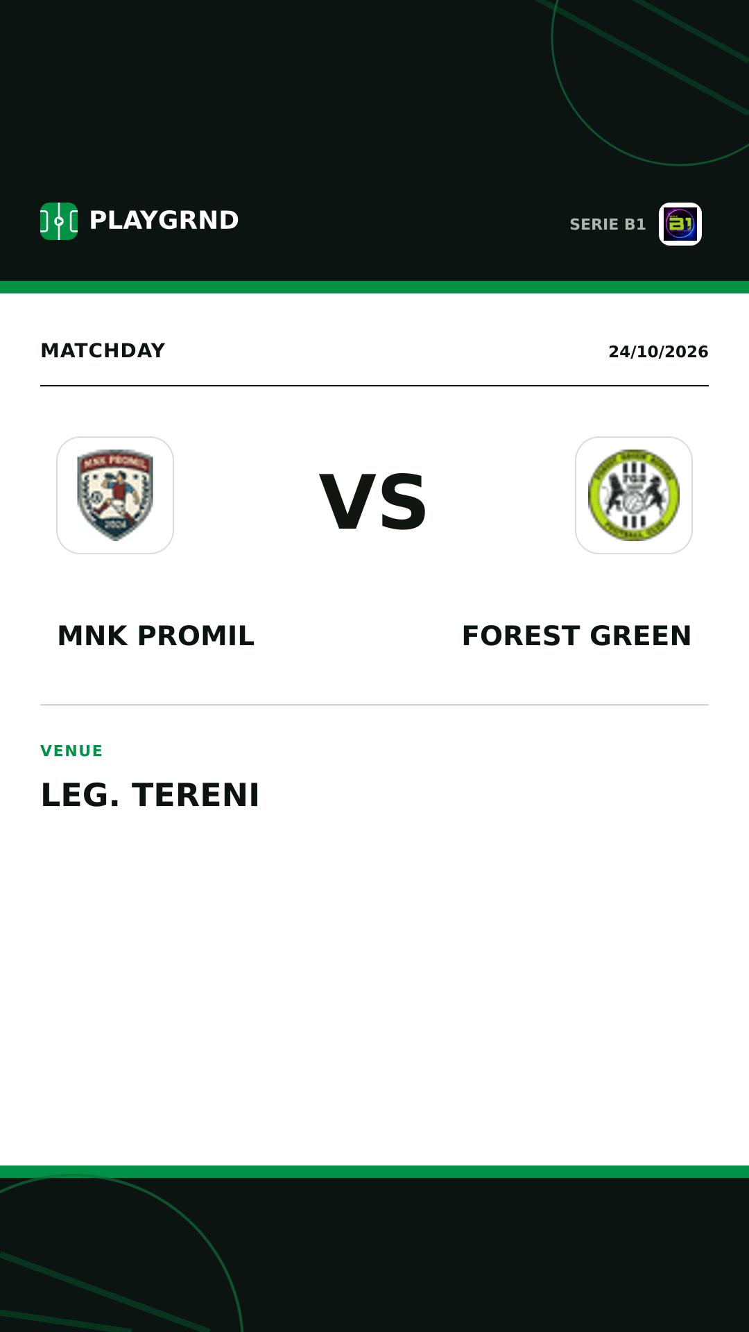 Instagram artwork: Mnk Promil vs Forest Green