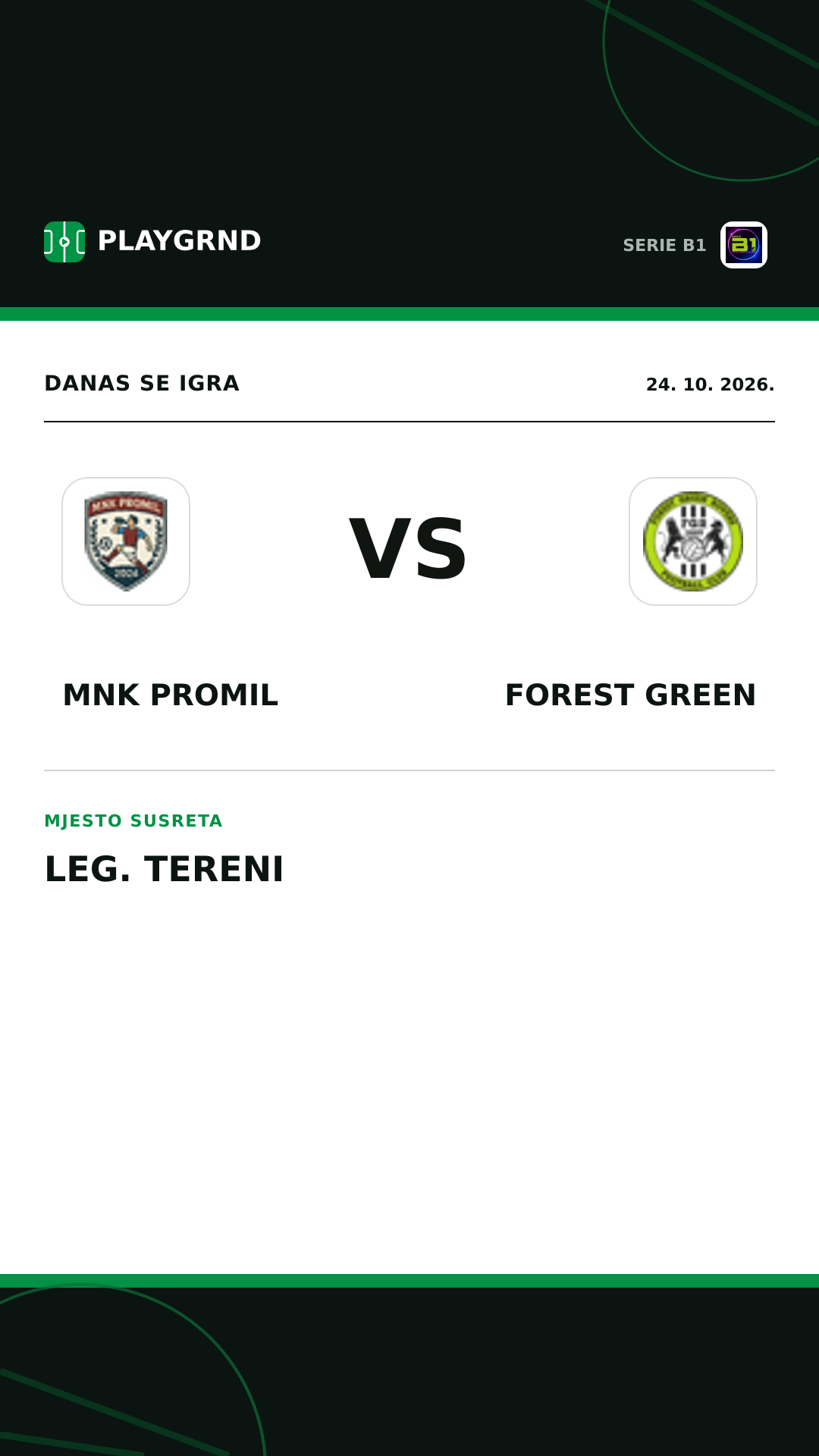 Instagram slika: Mnk Promil vs Forest Green