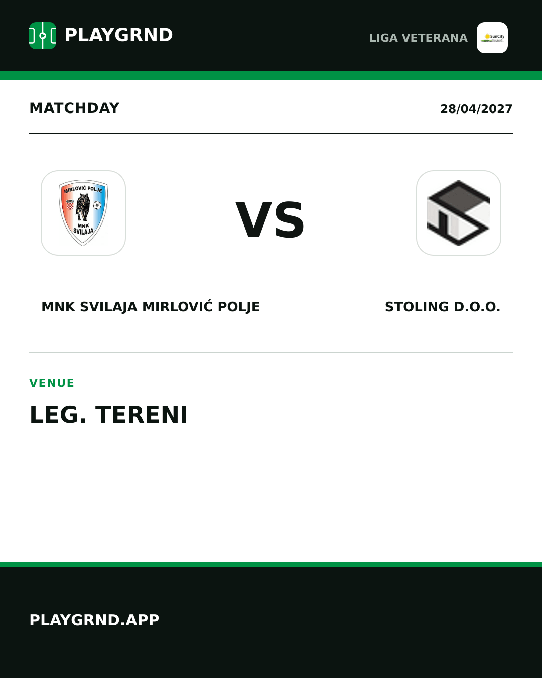 Instagram artwork: MNK Svilaja Mirlović Polje vs Stoling D.O.O.