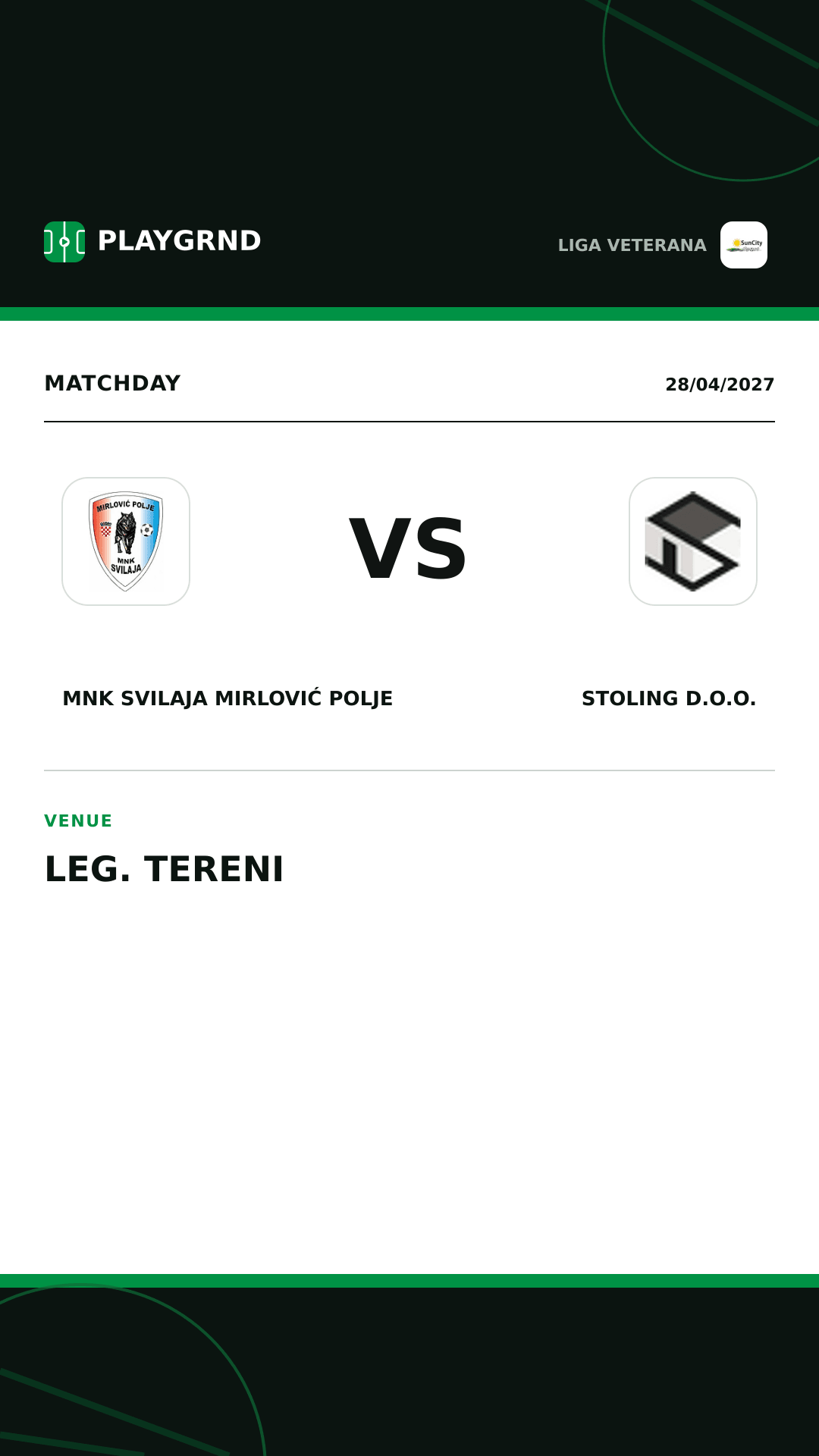 Instagram artwork: MNK Svilaja Mirlović Polje vs Stoling D.O.O.