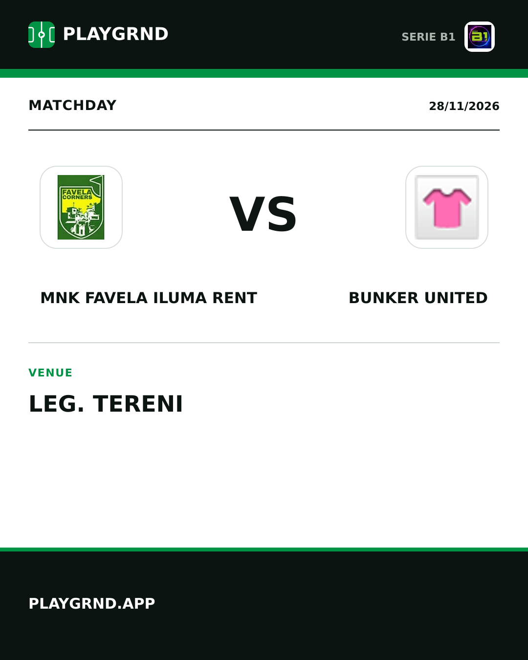 Instagram artwork: MNK Favela Iluma Rent vs Bunker United