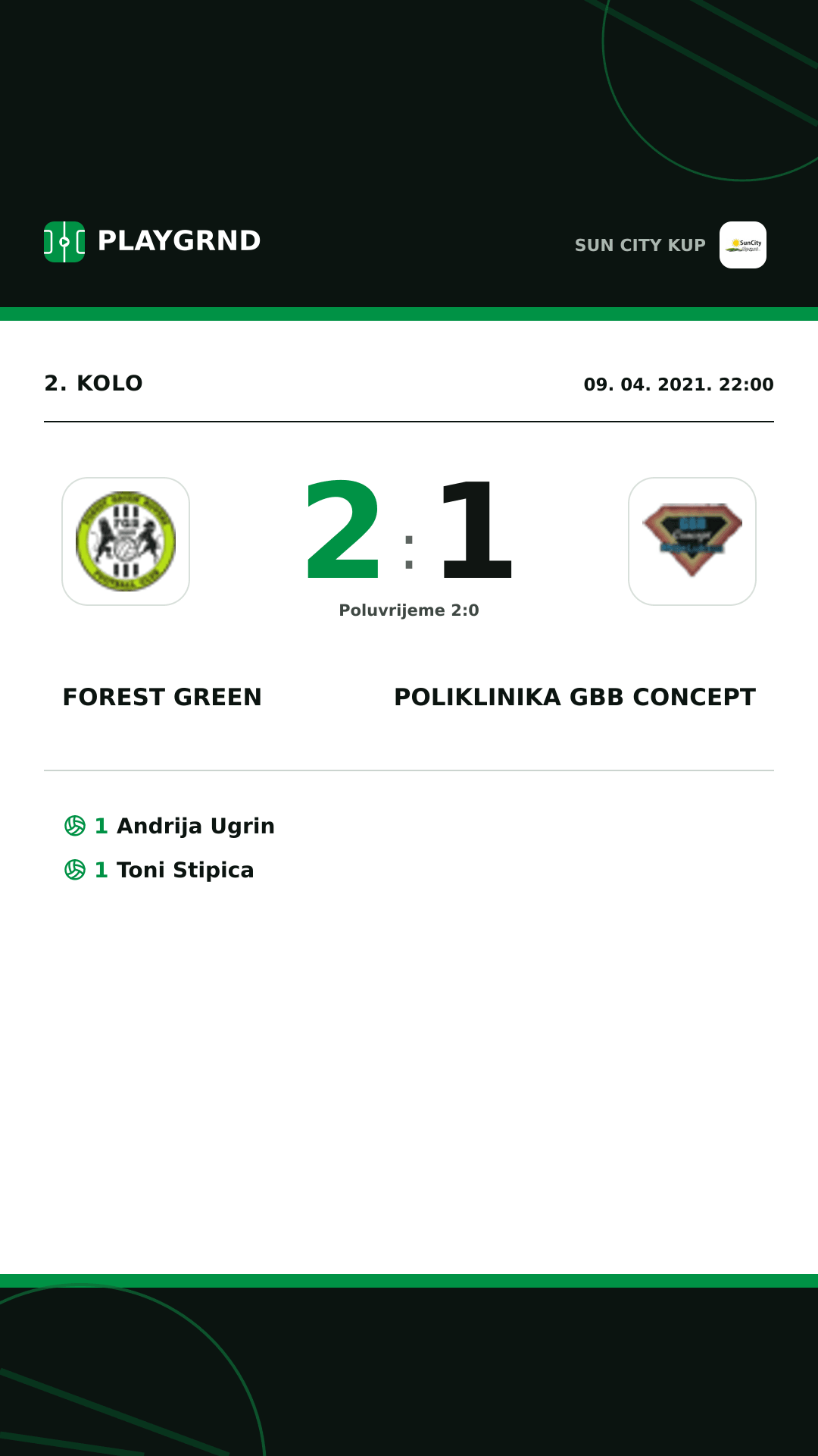 Instagram slika: Forest Green 2:1 Poliklinika Gbb Concept