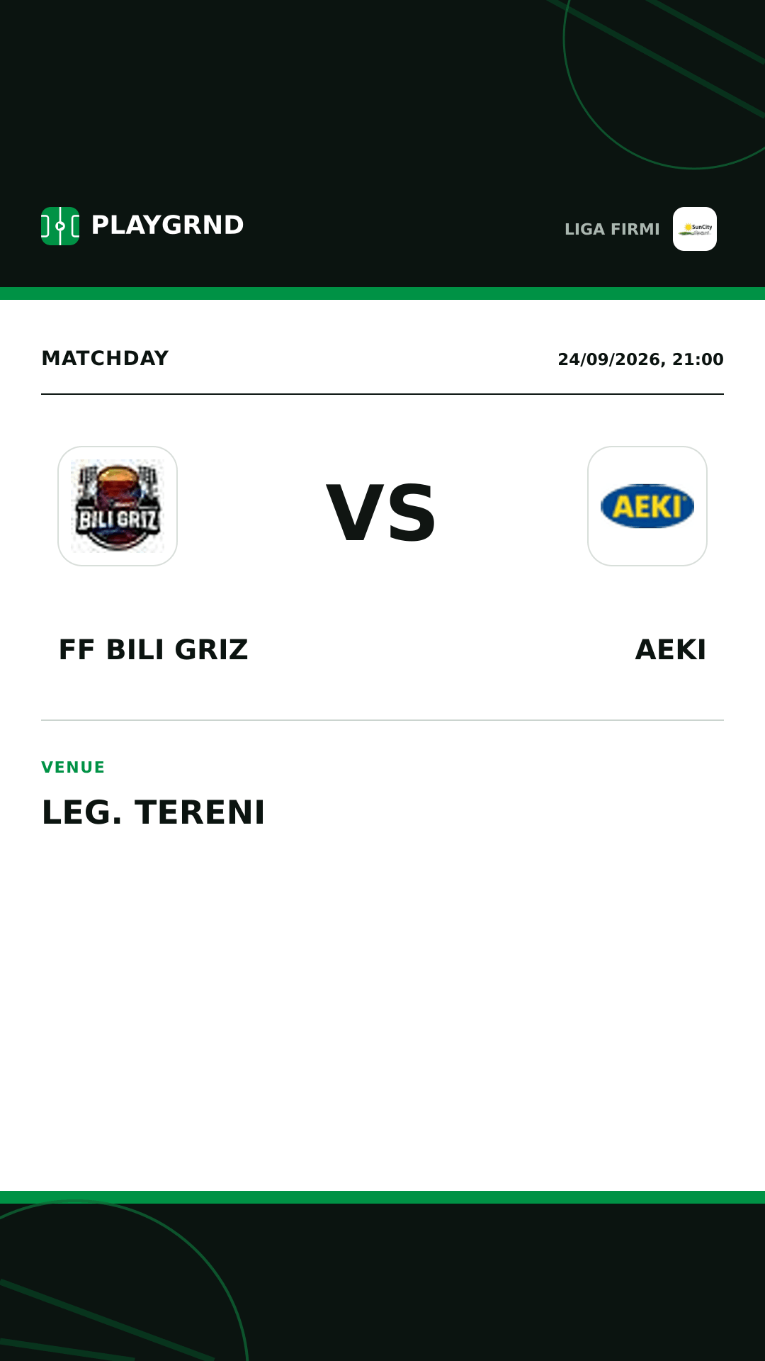 Instagram artwork: FF Bili Griz vs AEKI