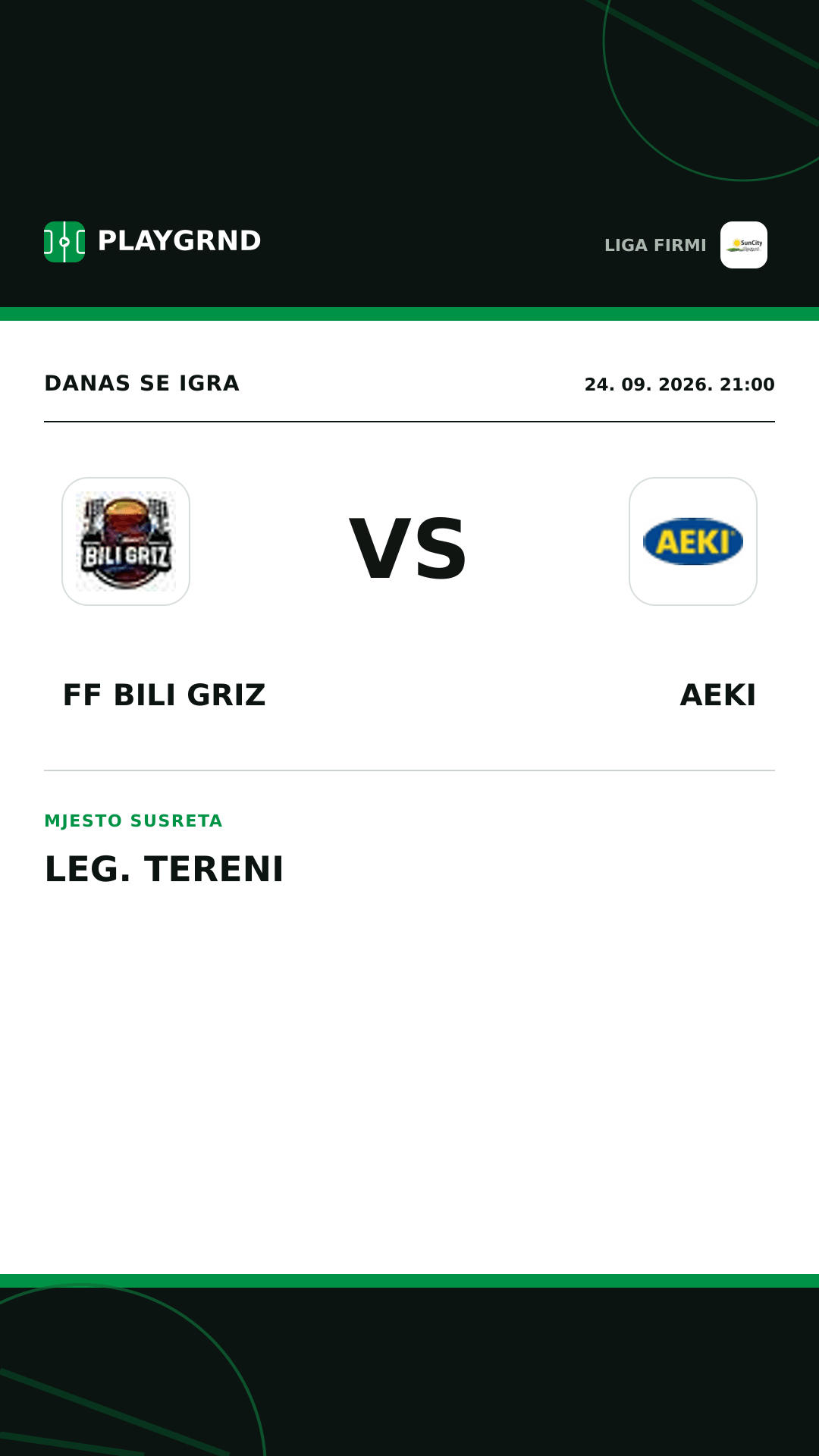 Instagram slika: FF Bili Griz vs AEKI