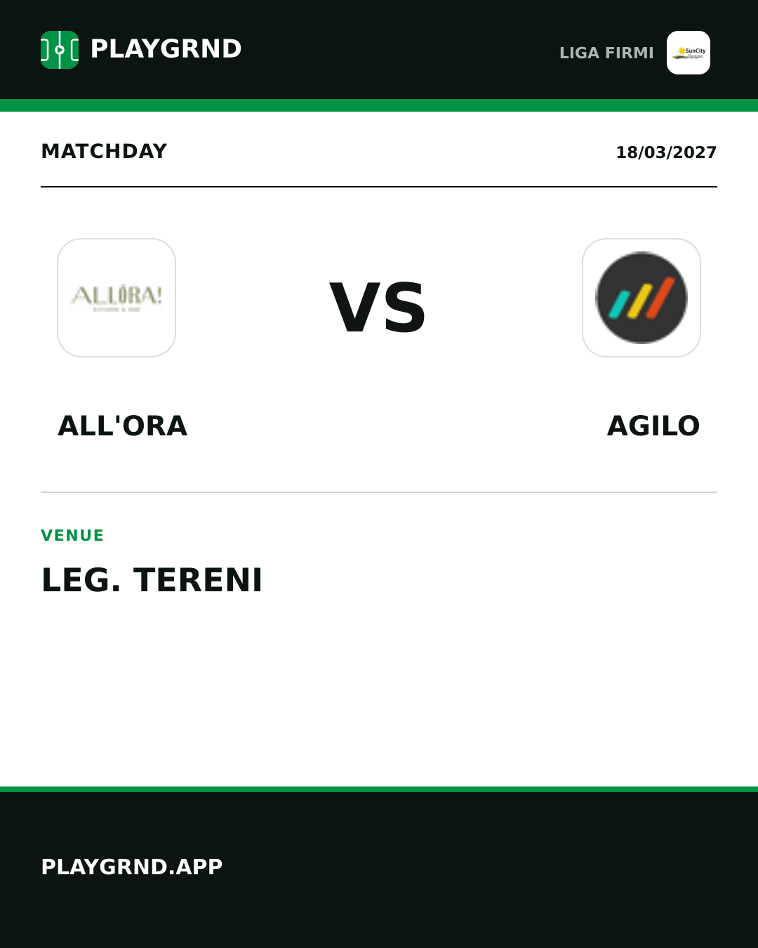Instagram artwork: All'Ora vs Agilo