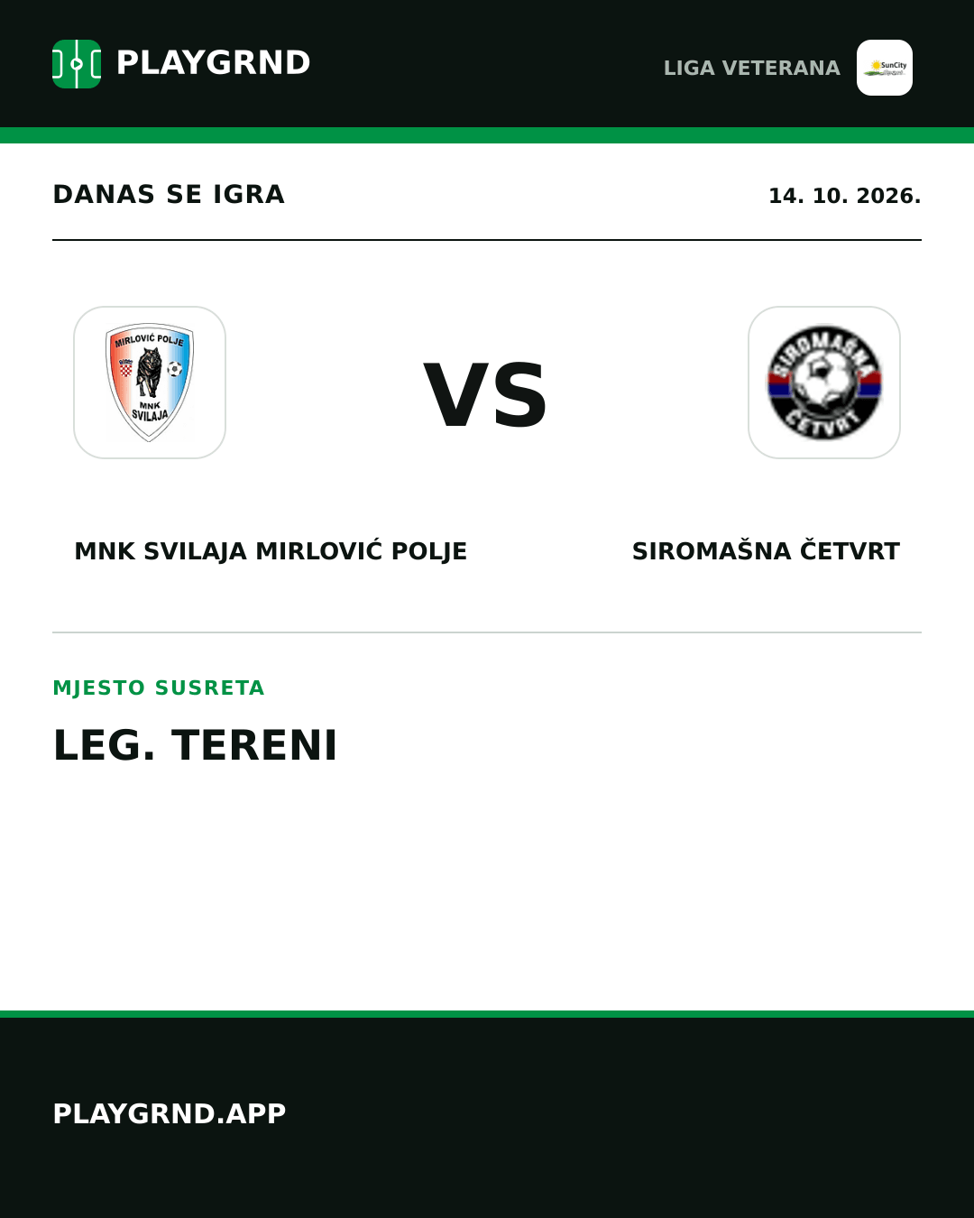 Instagram slika: MNK Svilaja Mirlović Polje vs Siromašna Četvrt