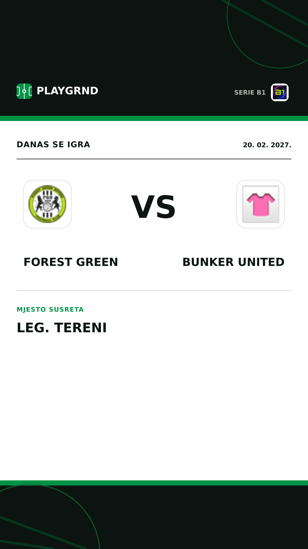 Instagram slika: Forest Green vs Bunker United