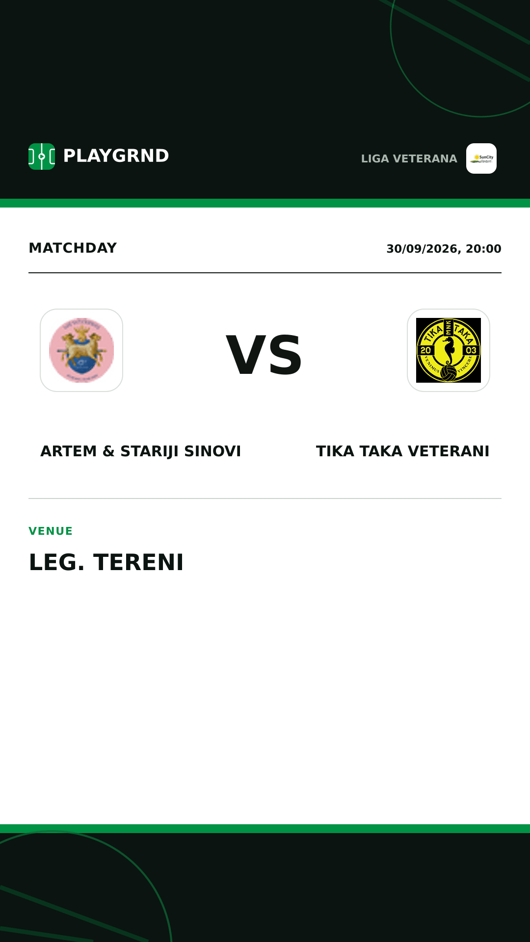Instagram artwork: Artem & Stariji Sinovi vs Tika Taka Veterani