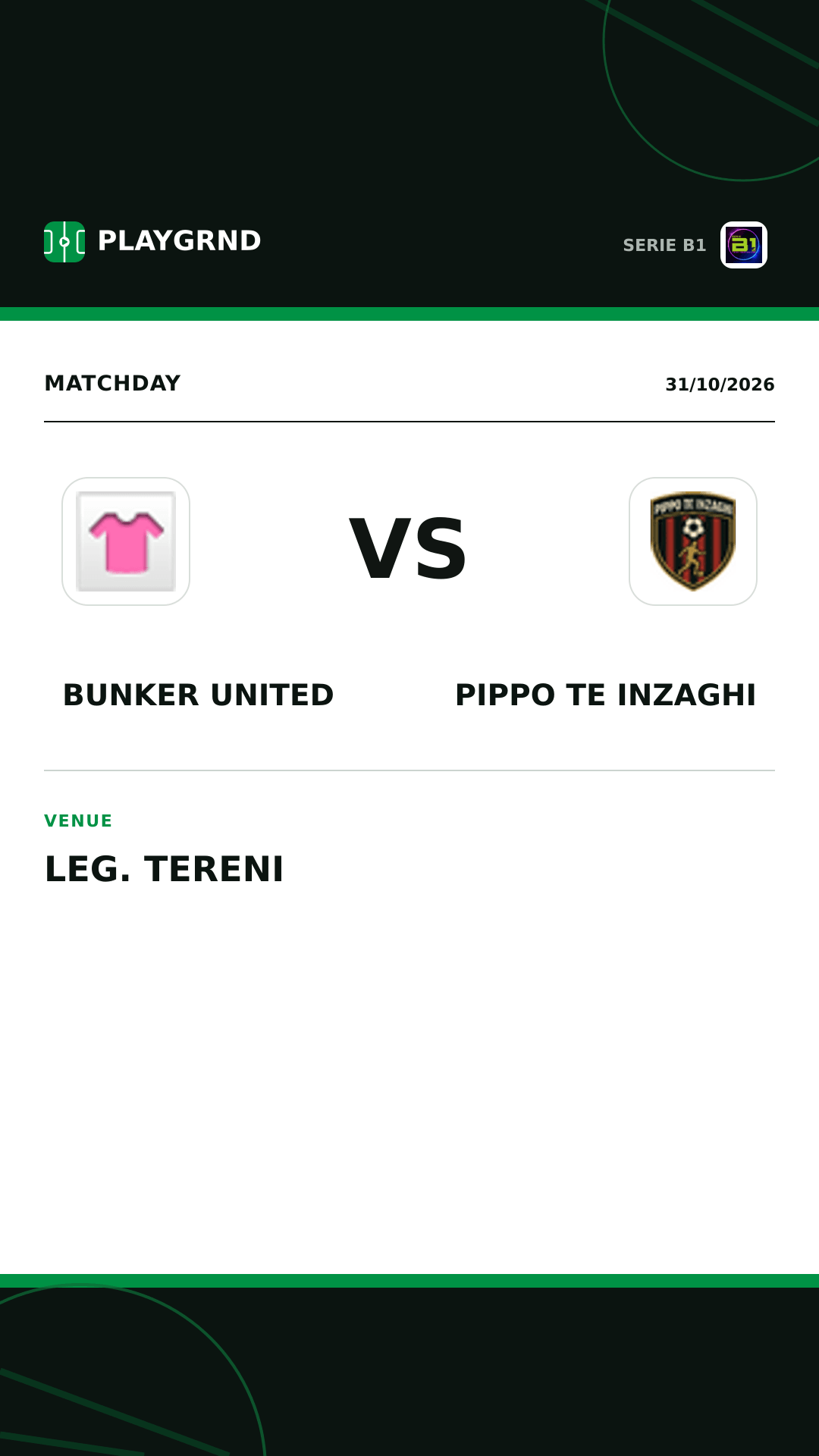 Instagram artwork: Bunker United vs Pippo TE Inzaghi