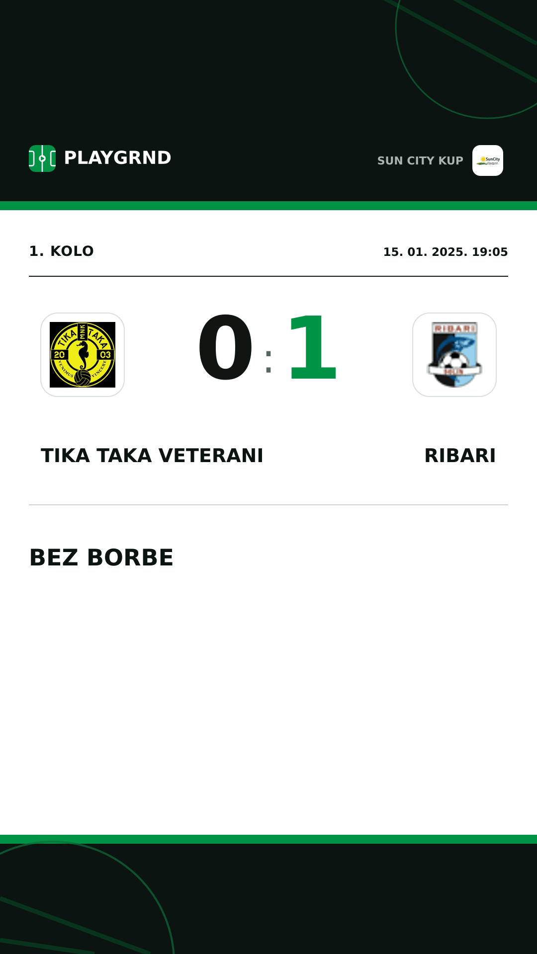 Instagram slika: Tika Taka Veterani 0:1 Ribari