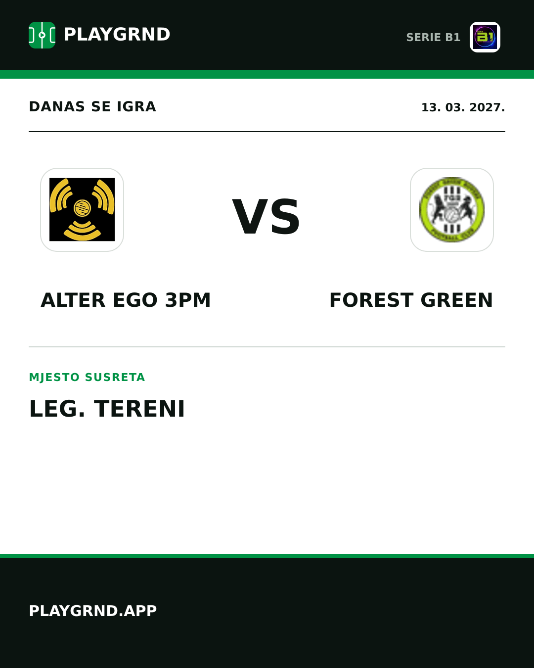 Instagram slika: Alter Ego 3PM vs Forest Green