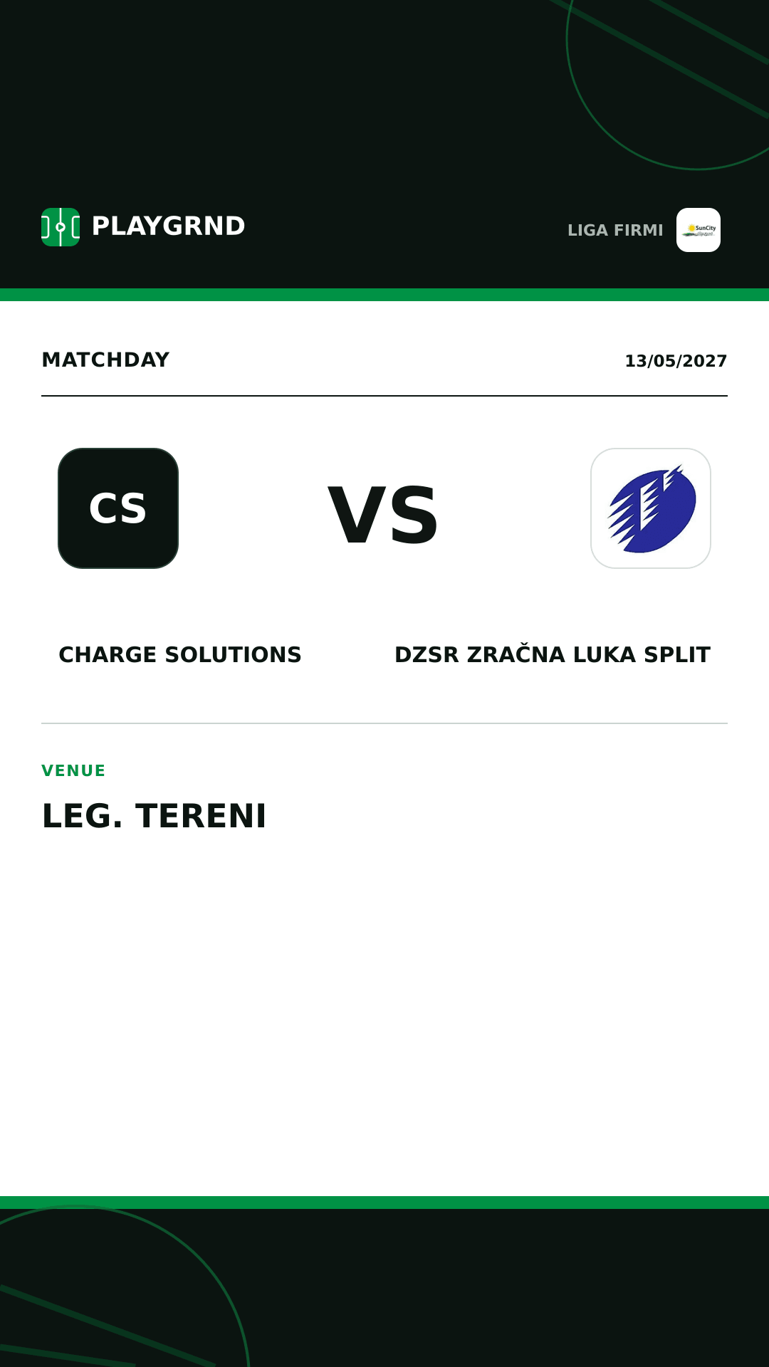 Instagram artwork: Charge Solutions vs DZSR Zračna Luka Split