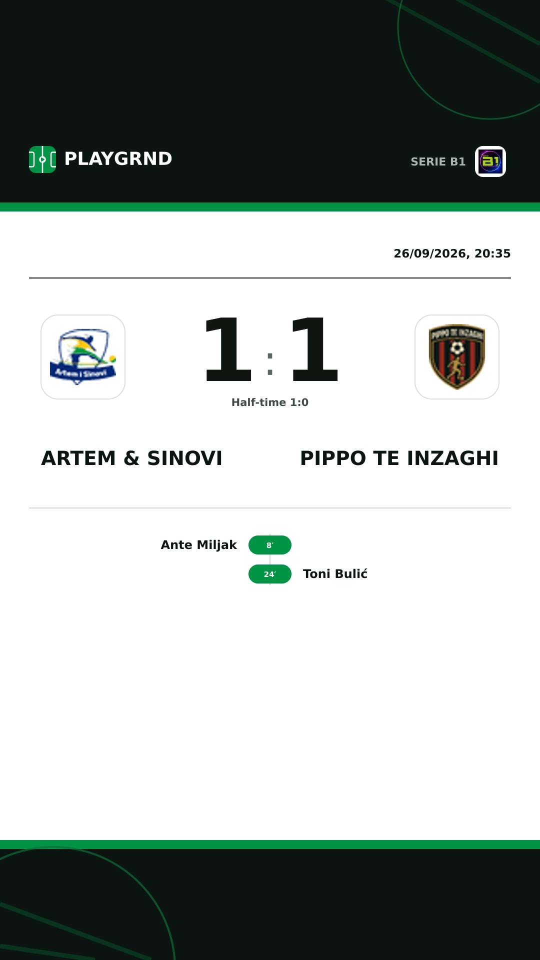 Instagram artwork: Artem & Sinovi vs Pippo TE Inzaghi