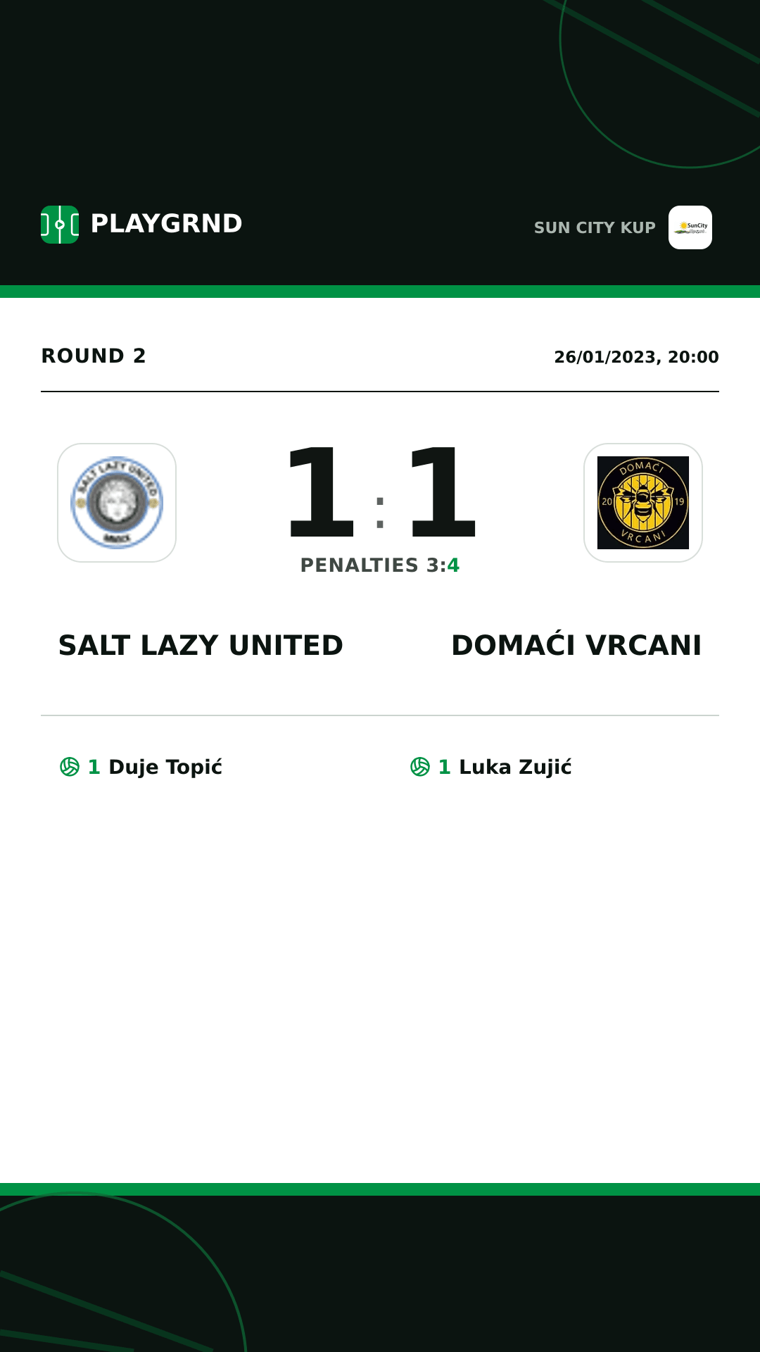 Instagram artwork: Salt Lazy United 1:1 Domaći Vrcani