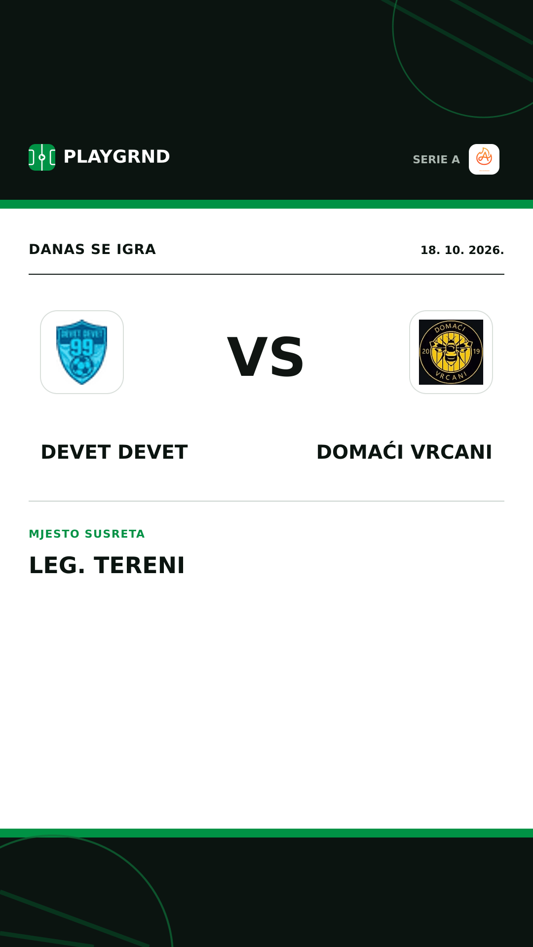 Instagram slika: Devet Devet vs Domaći Vrcani