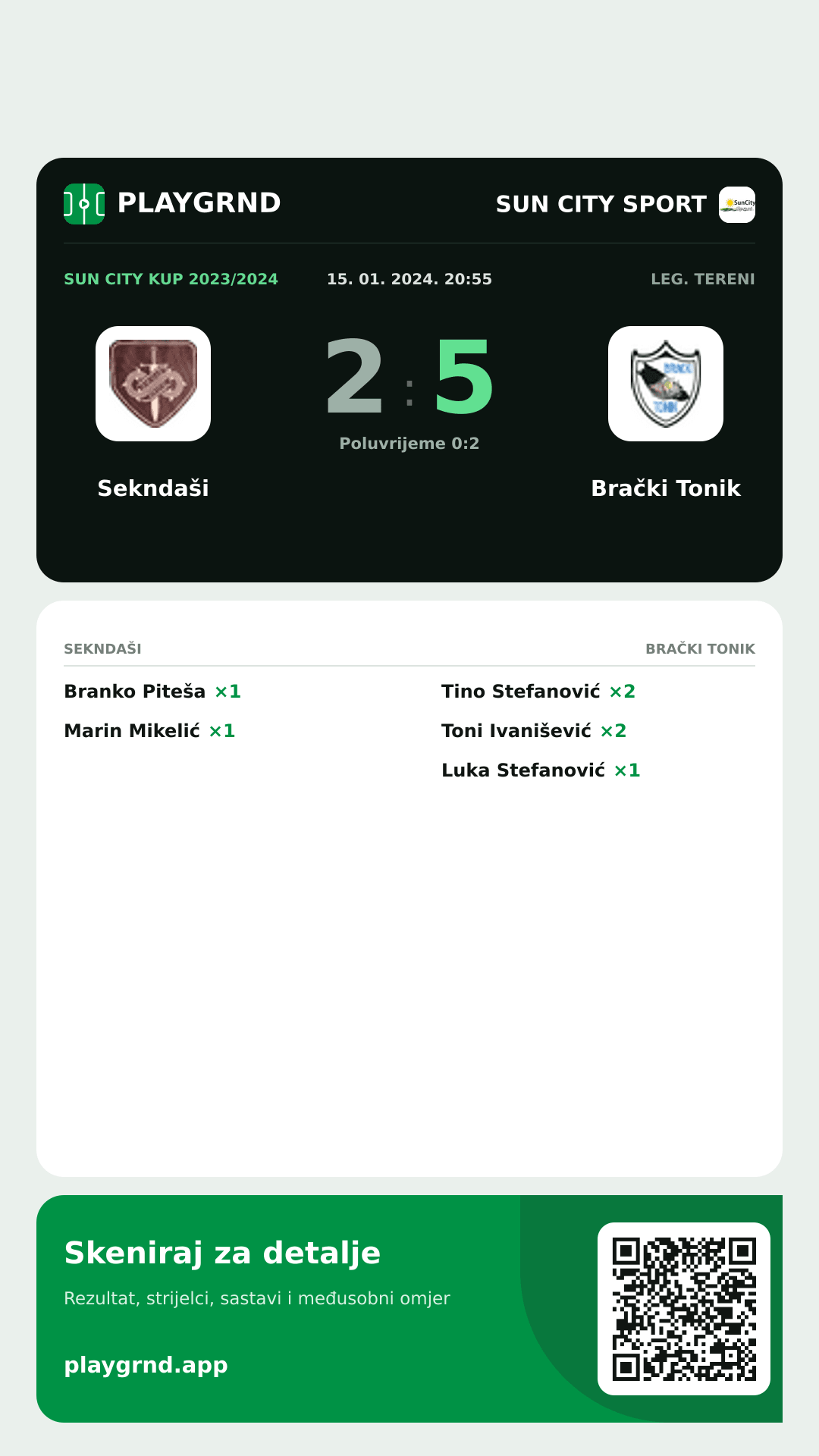 Story slika: Sekndaši 2:5 Brački Tonik