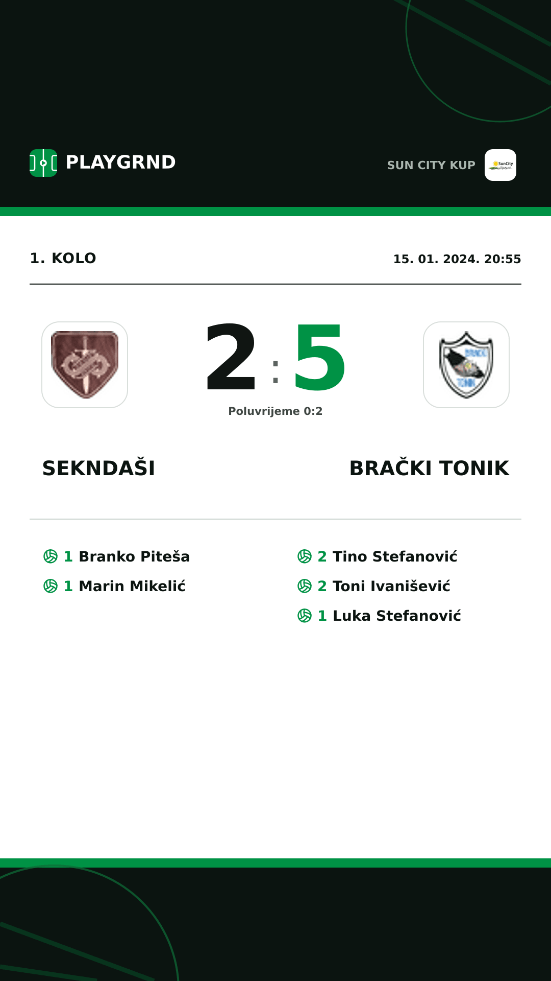 Instagram slika: Sekndaši 2:5 Brački Tonik