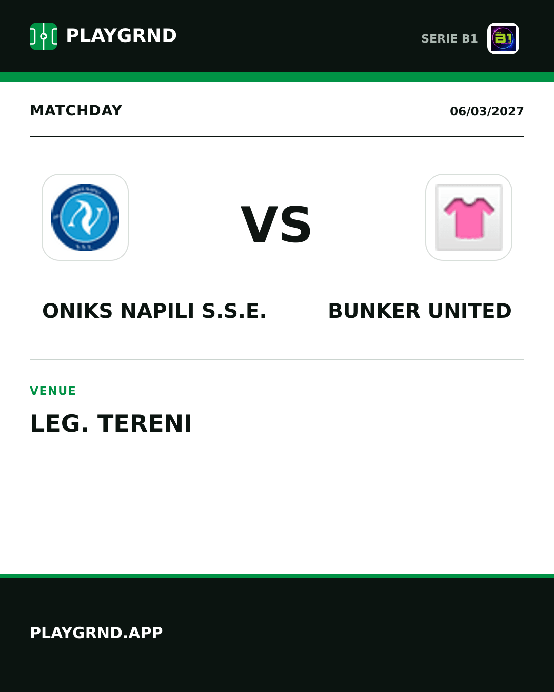 Instagram artwork: Oniks Napili S.S.E. vs Bunker United